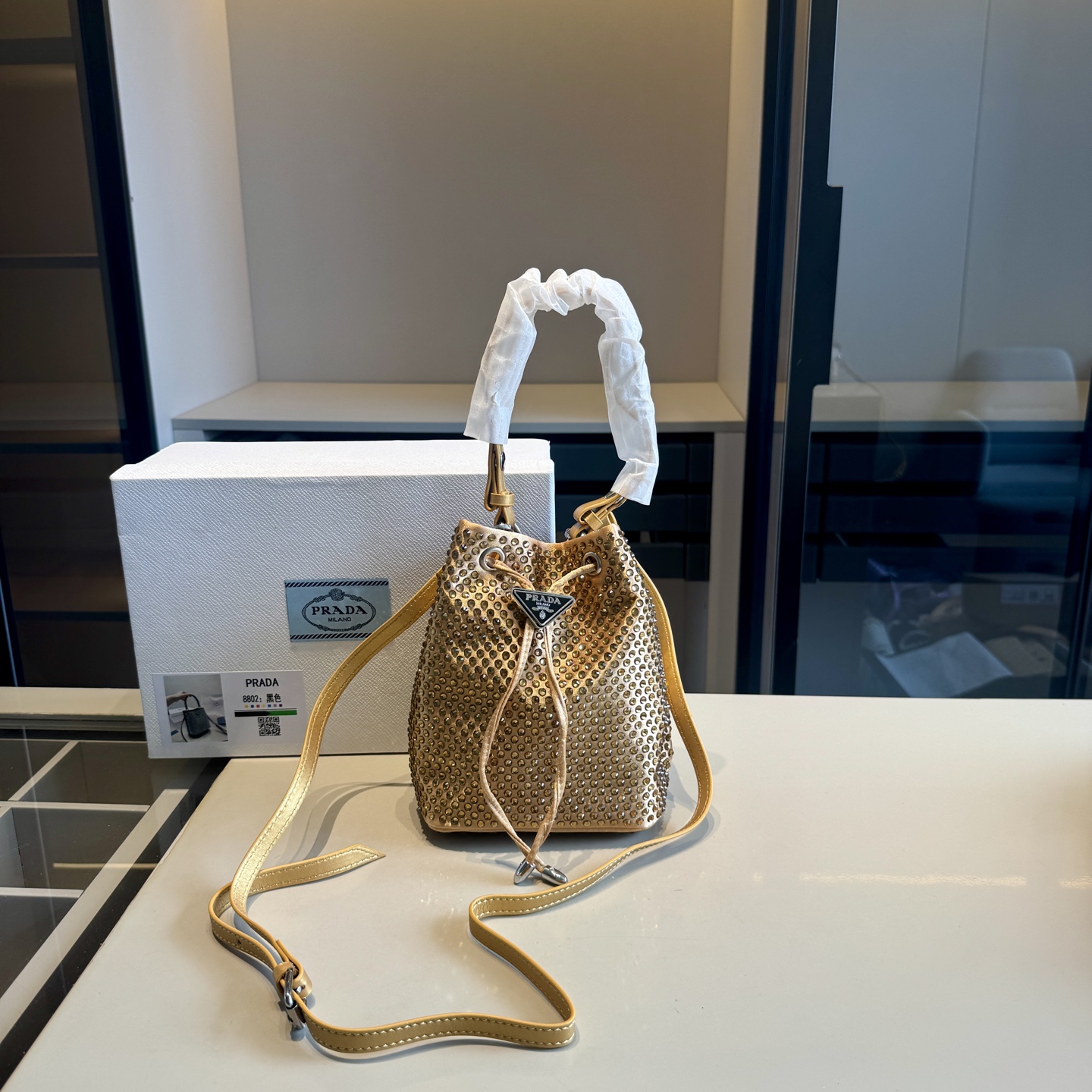 Prada Rhinestone series bucket bags