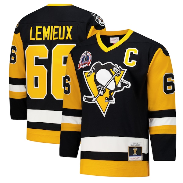 Mario Lemieux Pittsburgh Penguins 1991-92 Power Play Jersey - Black/Gold