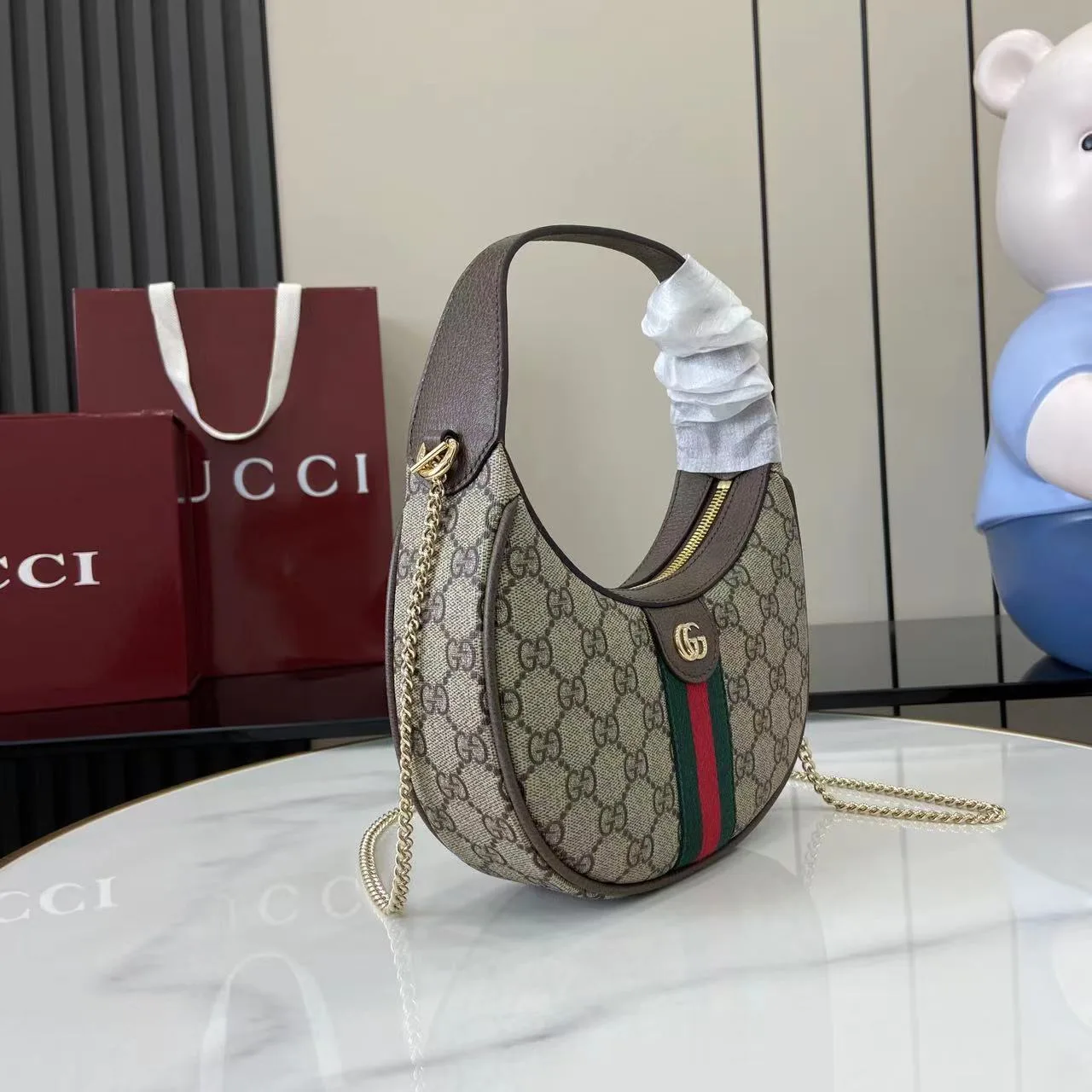 Gucci Brown Ophidia GG Supreme Canvas Shoulder Bag product photo from LabelPicks