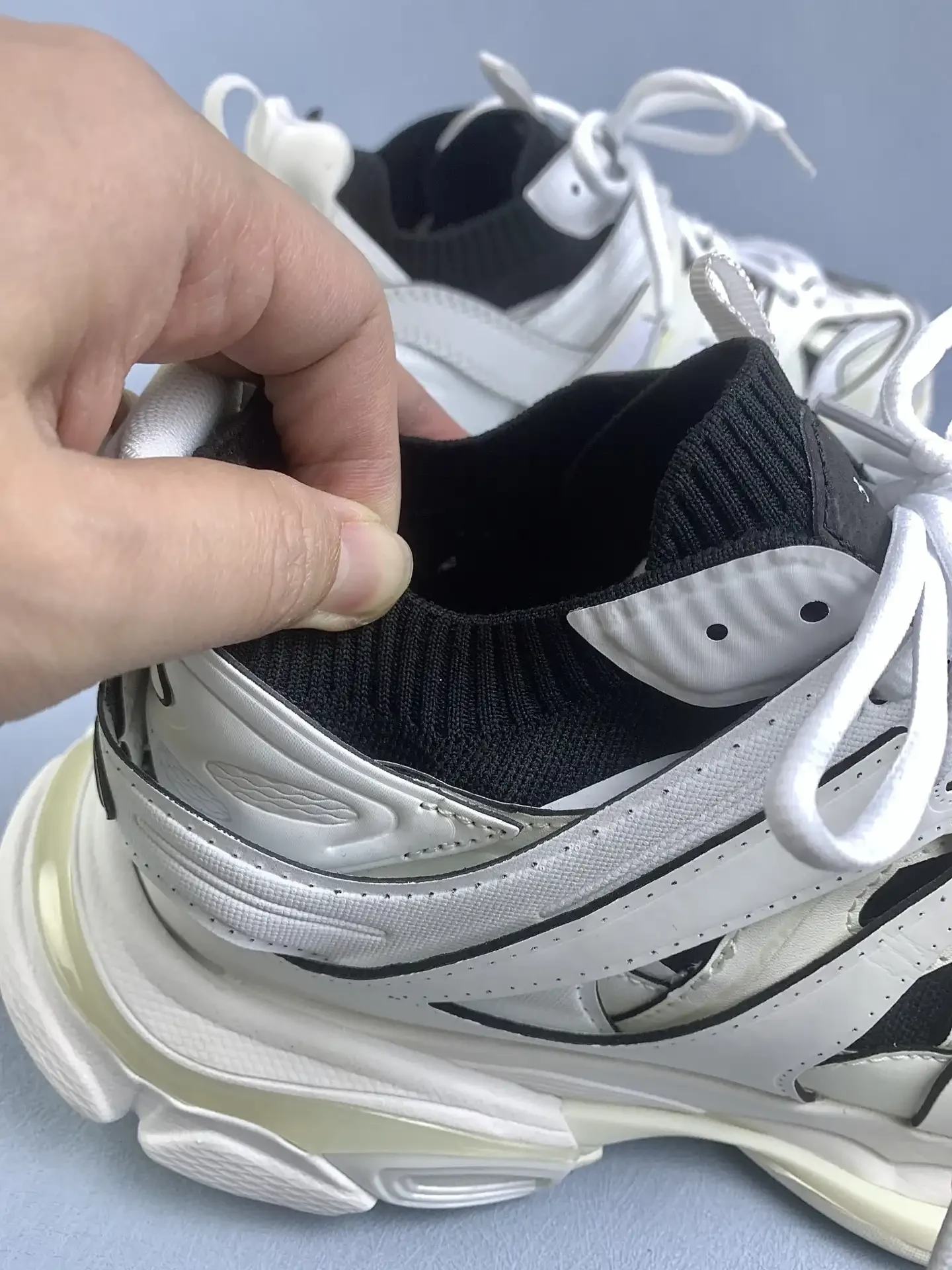Track Sock Sneaker 'White Black' product photo from LabelPicks