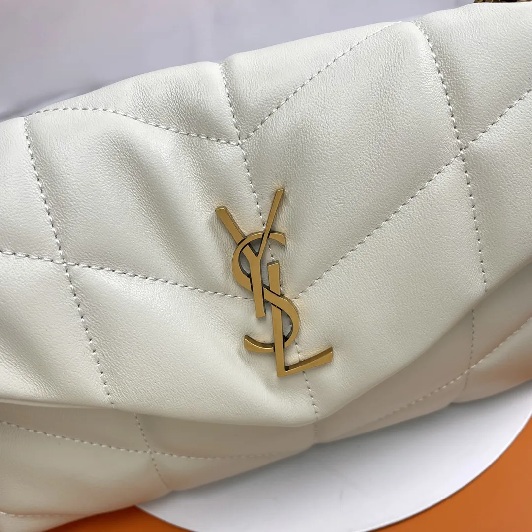 Saint Laurent White Quilted Leather Shoulder Bag product photo from LabelPicks