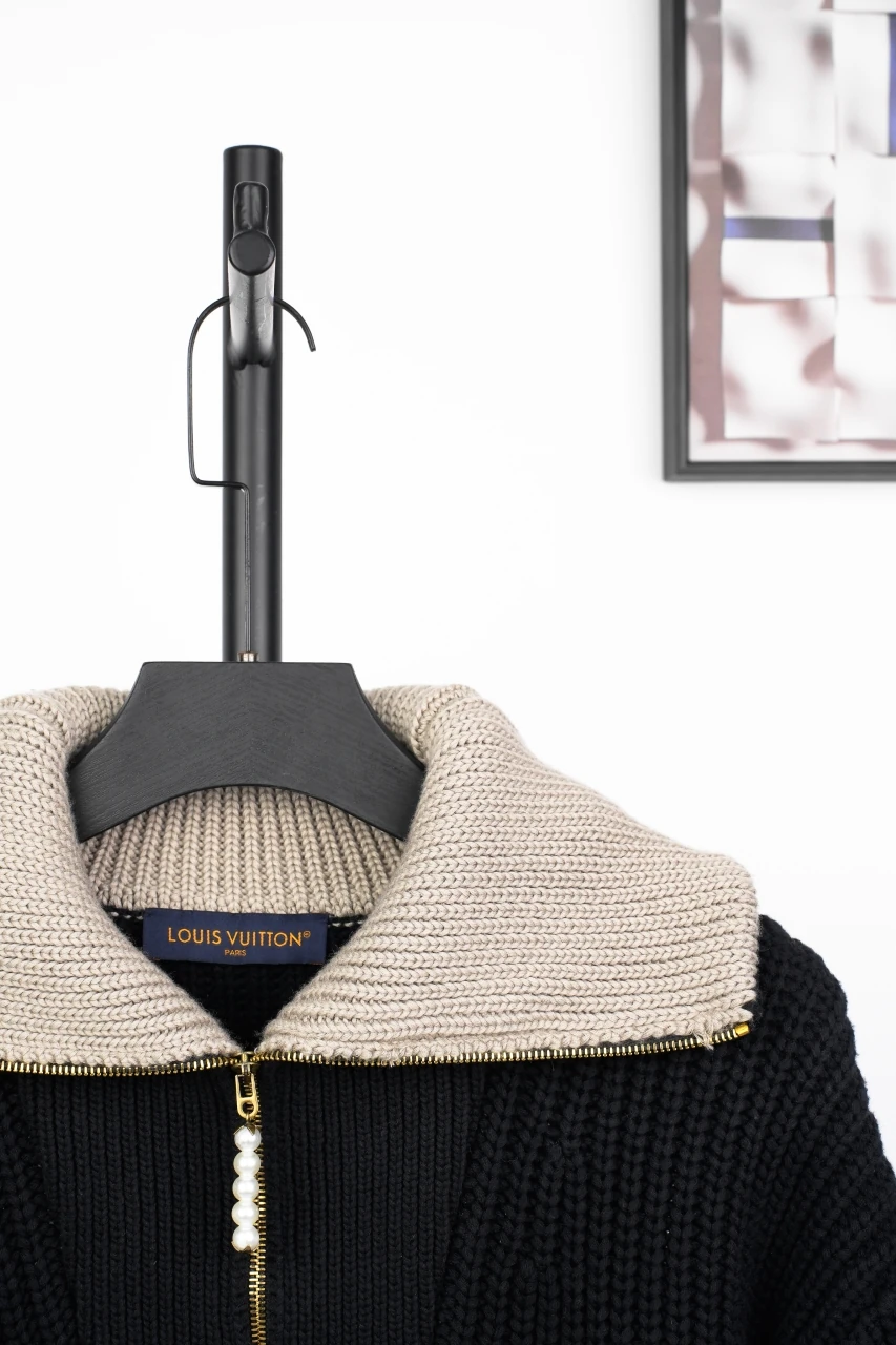 Louis Vuitton Black Crown Half Zip Pullover Sweater product photo from LabelPicks