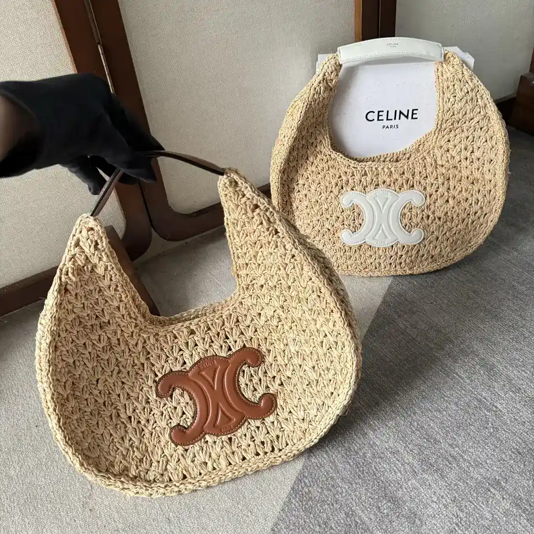 Celine Straw Woven Triomphe Hobo Bag product photo from LabelPicks