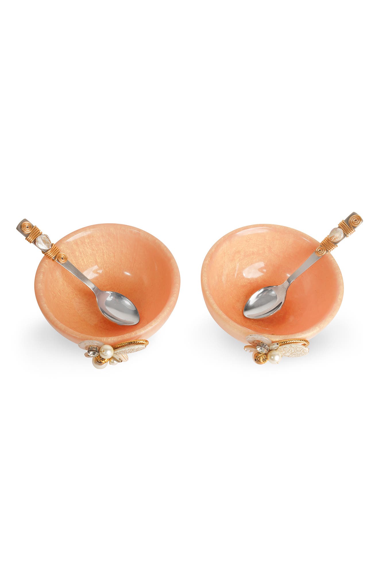 Tiramisu Set of 2 Blush Blossom Snack Bowls