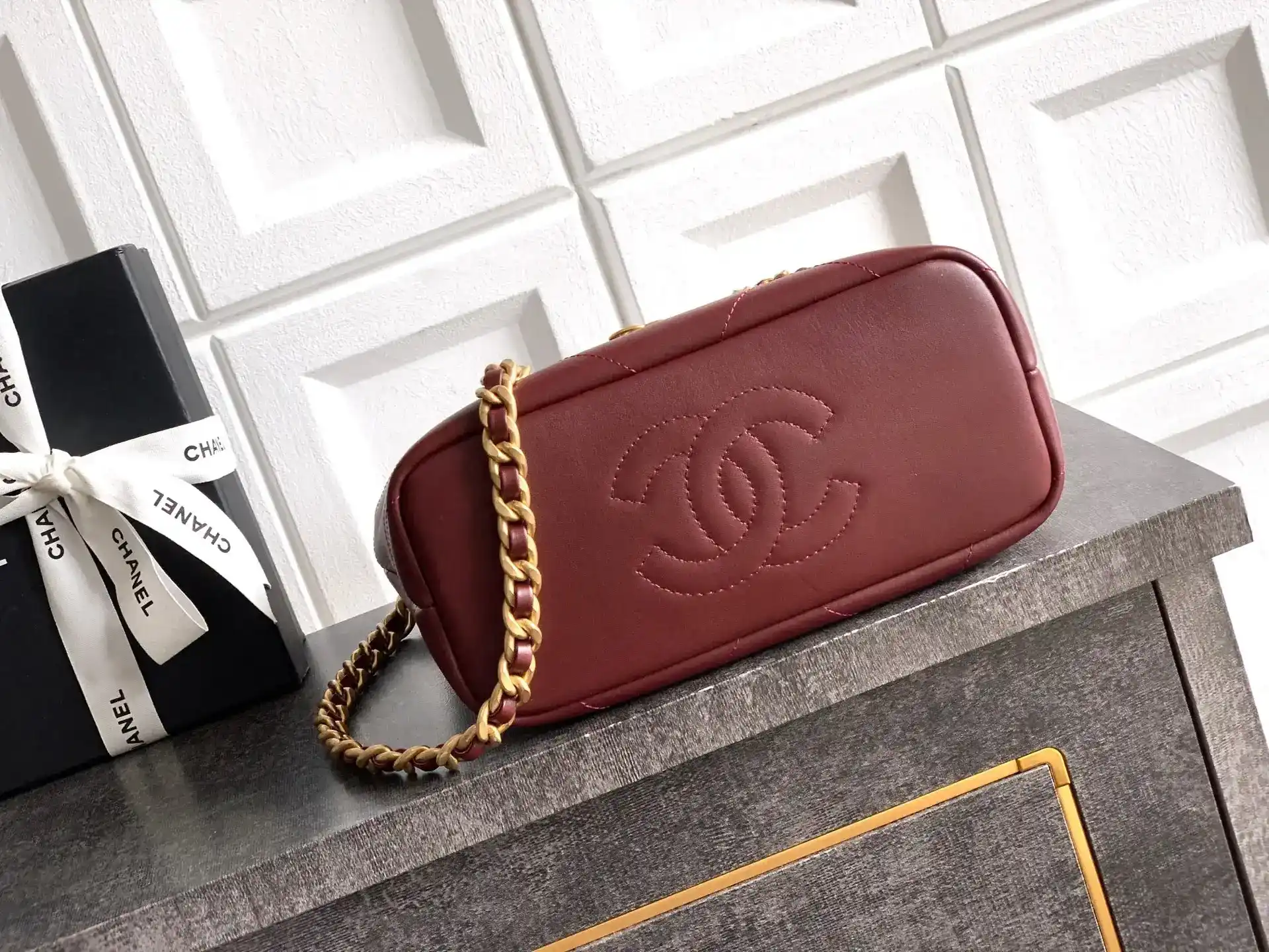 Chanel Burgundy Quilted Leather Tote Bag product photo from LabelPicks