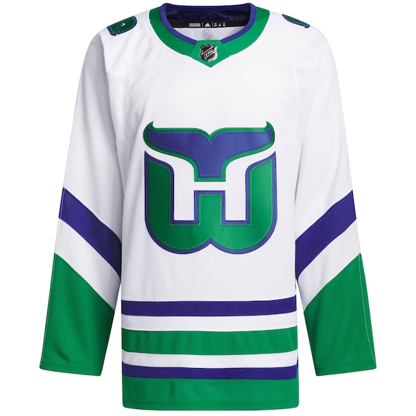 Carolina Hurricanes adidas Whalers Primegreen Authentic Jersey - White