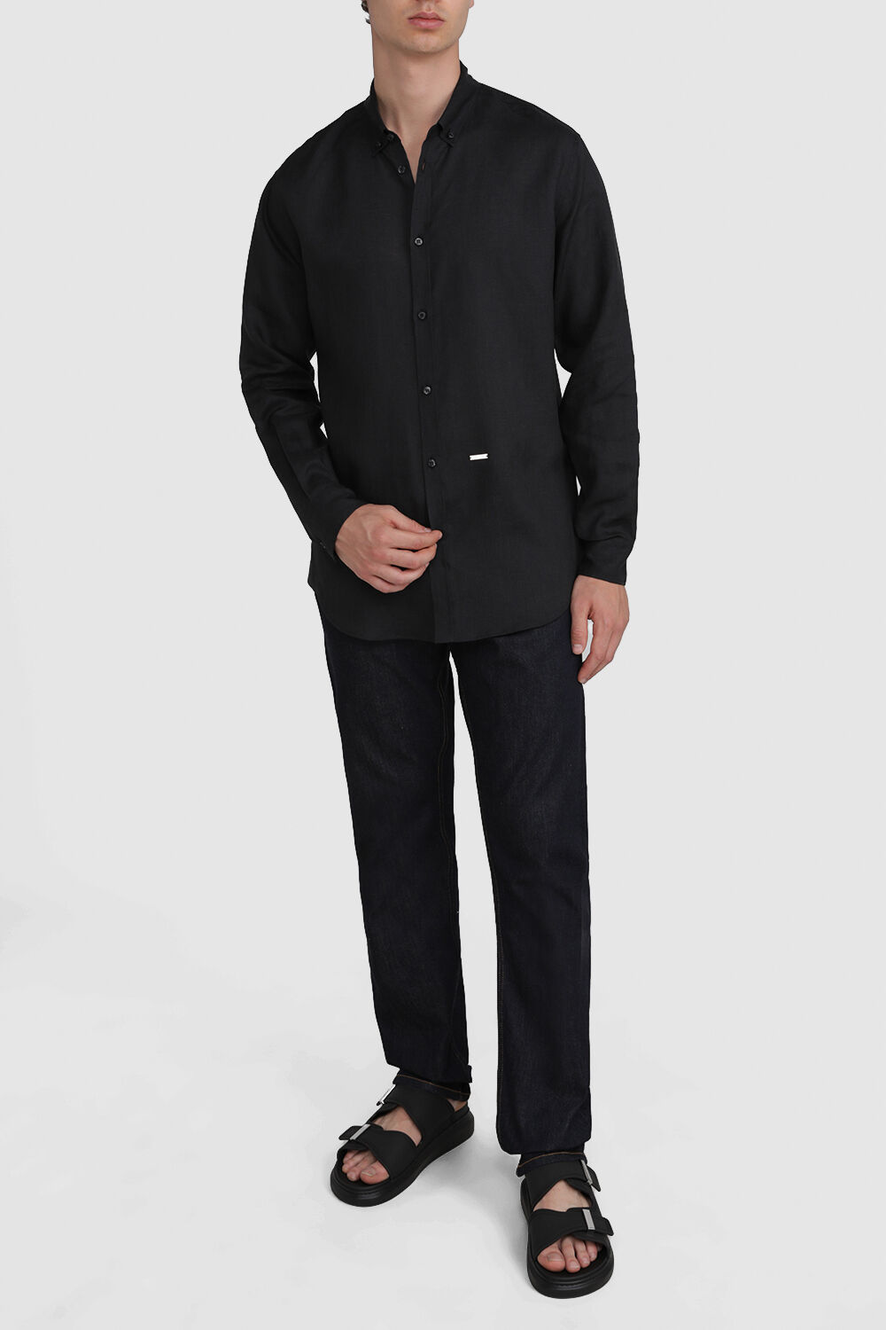 DSQUARED2 חולצה מכופתרת מפשתן