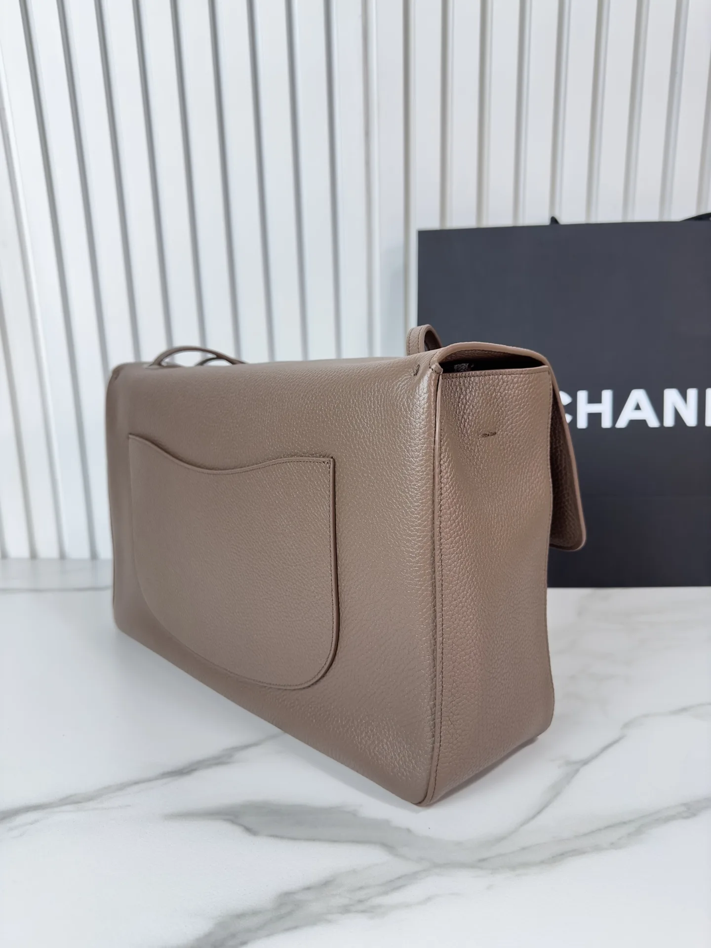 Chanel Brown Classic Flap Grained Leather Crossbody Bag product photo from LabelPicks