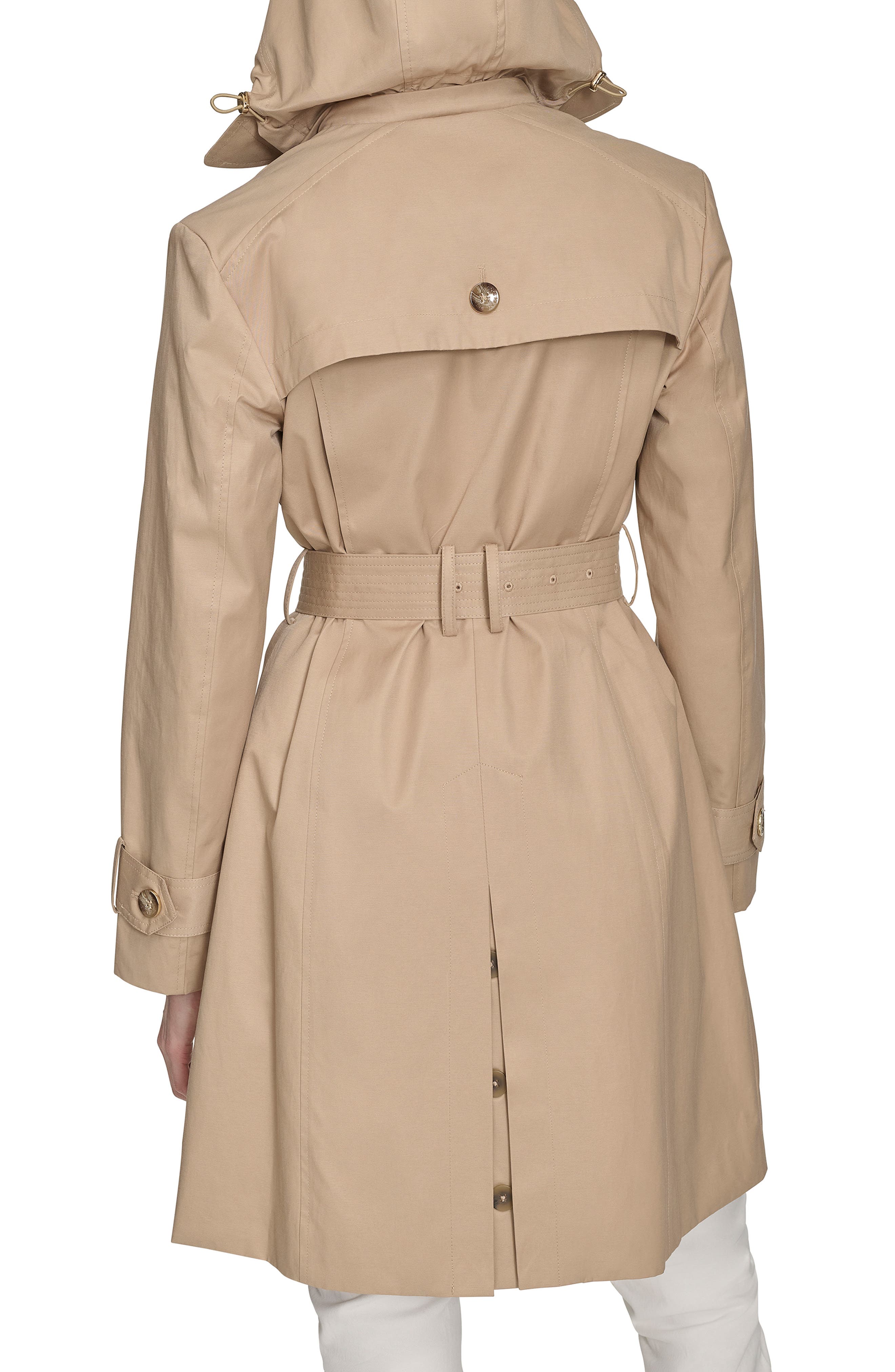 Cole Haan Signature Water Resistant Trench Coat with Removable Hood