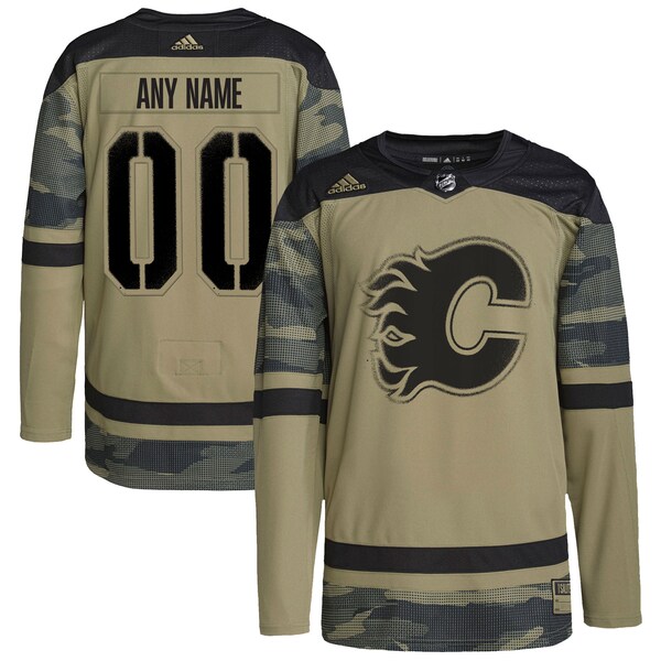 Calgary Flames adidas Logo Military Appreciation Team Authentic Custom Practice Jersey - Camo