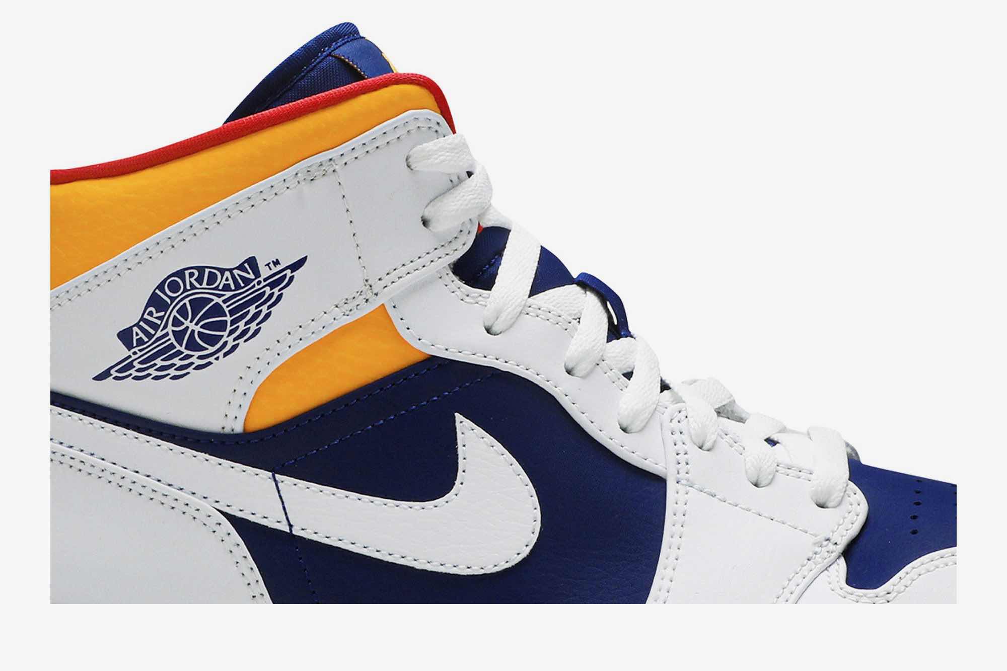 Air Jordan 1 Mid ‘White Deep Royal Blue’ 554724-131