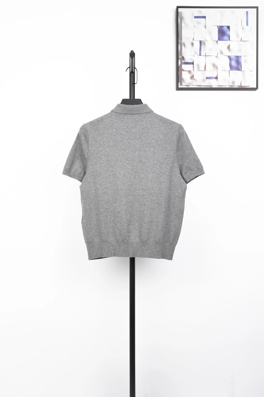 Ralph Lauren Grey Pony Embroidered Plain Knit Polo Shirt product photo from LabelPicks