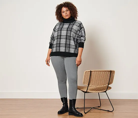Strickpullover mit Rollkragen
