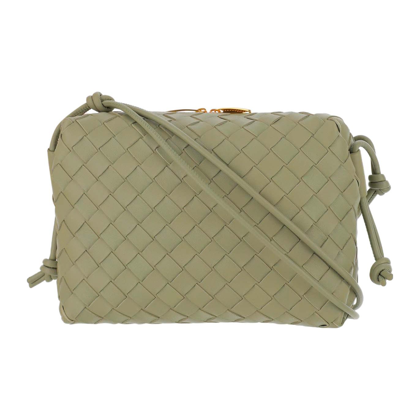 Bottega Veneta LOOP Weave Design with Zipper Closure, Small-sized Women's Camera Bag/Storage Bag/Clutch/Crossbody Bag, Green