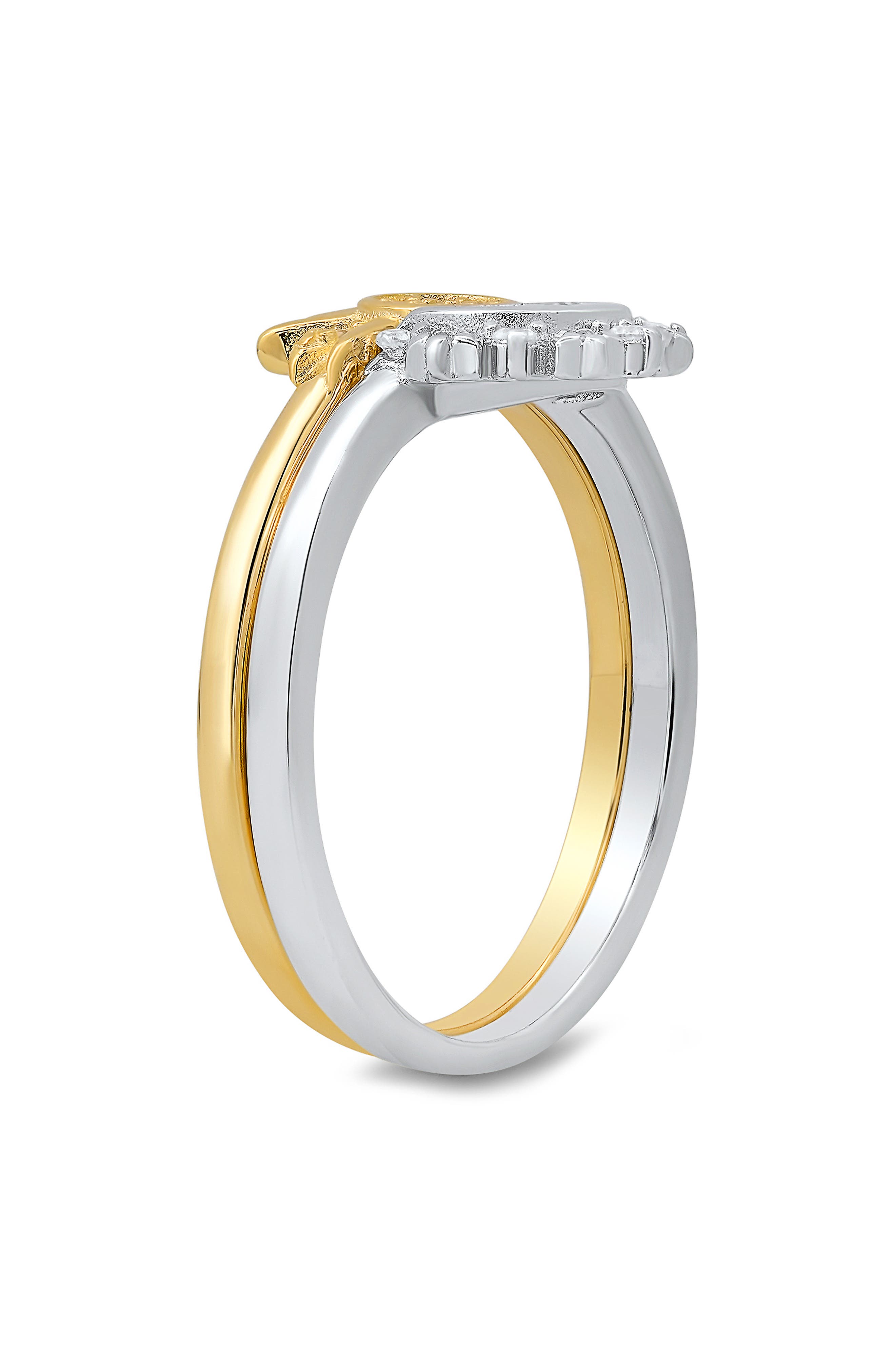Queen Jewels Set of 2 Two-Tone Sun & Moon Rings