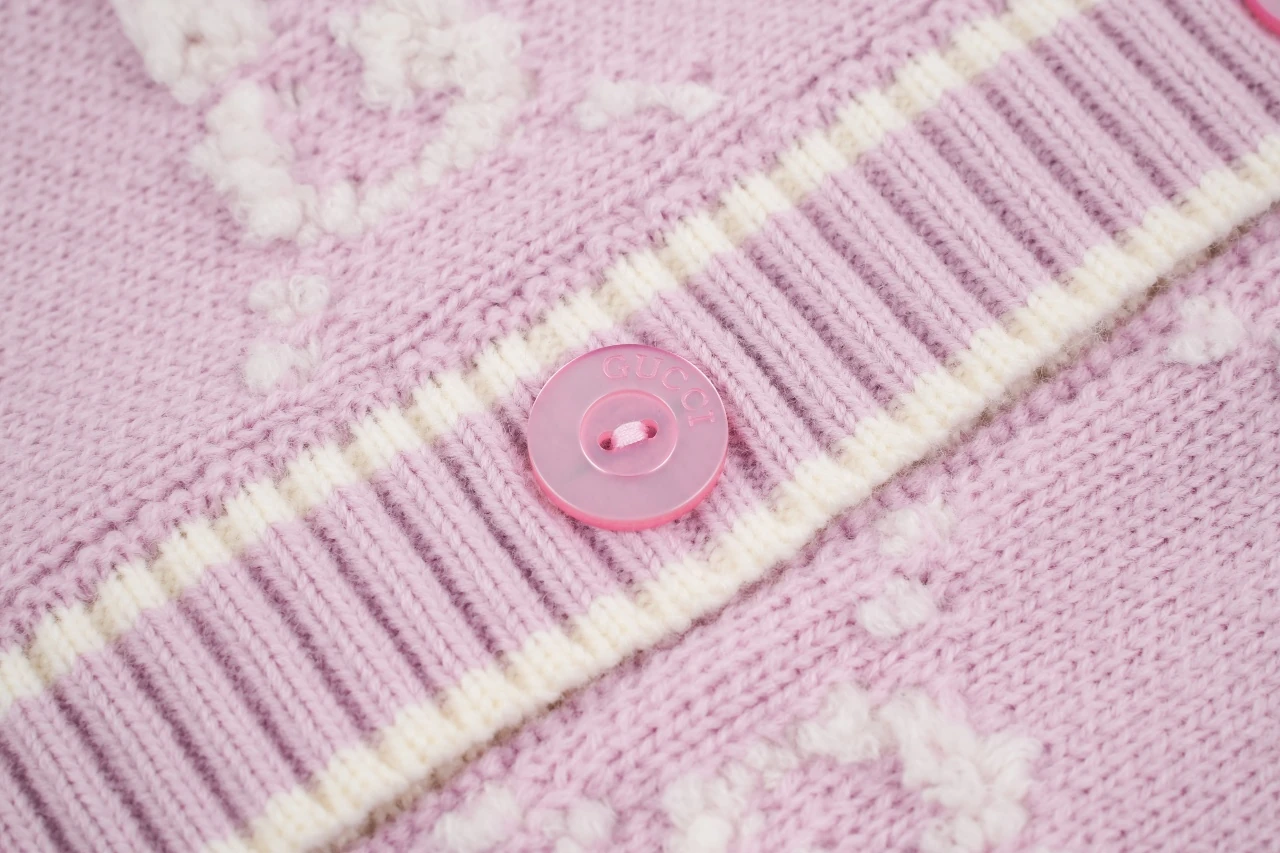 GUCCI Pink GG Jacquard Wool Cardigan product photo from LabelPicks