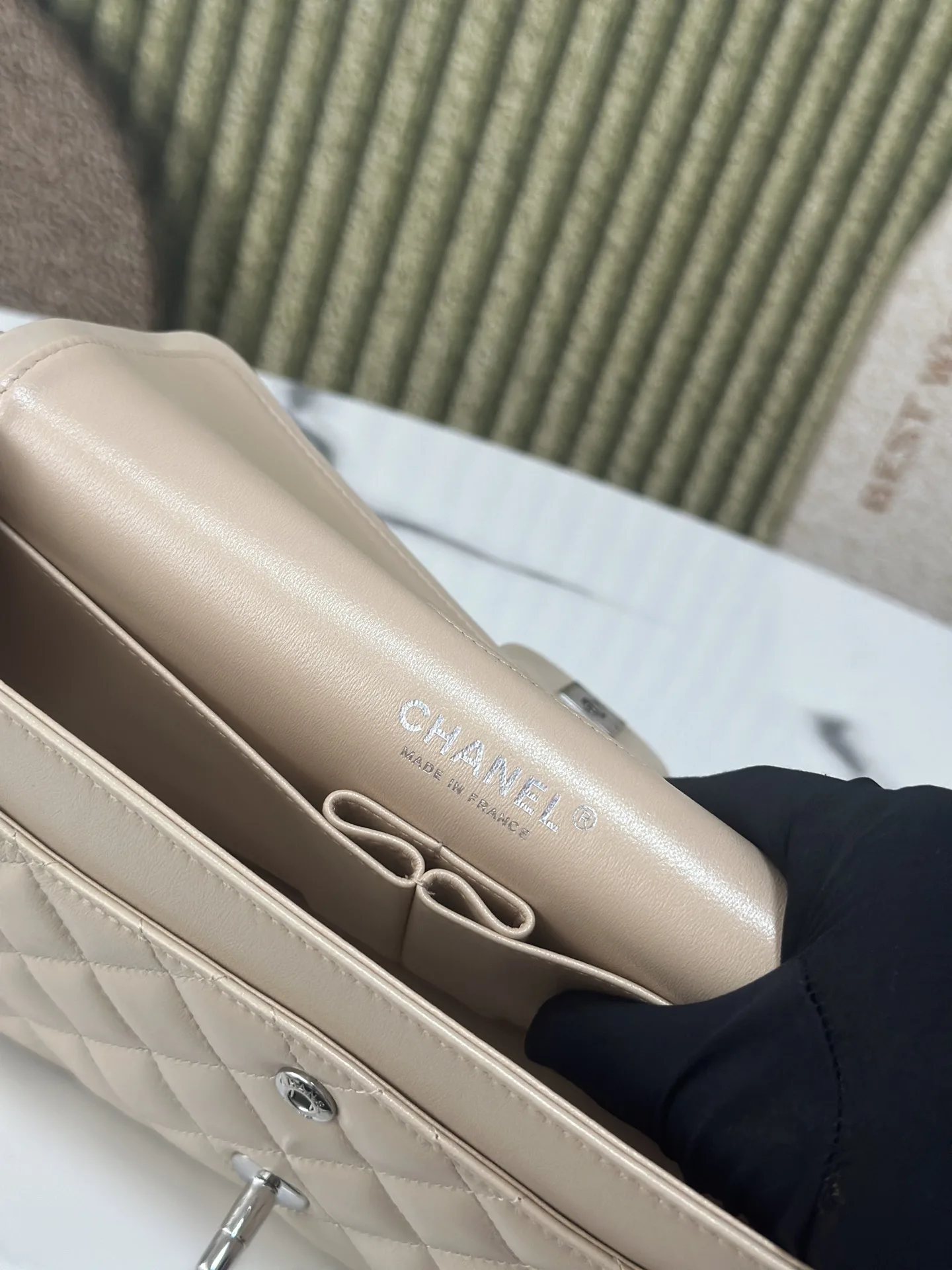 Chanel Beige Lambskin Shoulder Bag product photo from LabelPicks