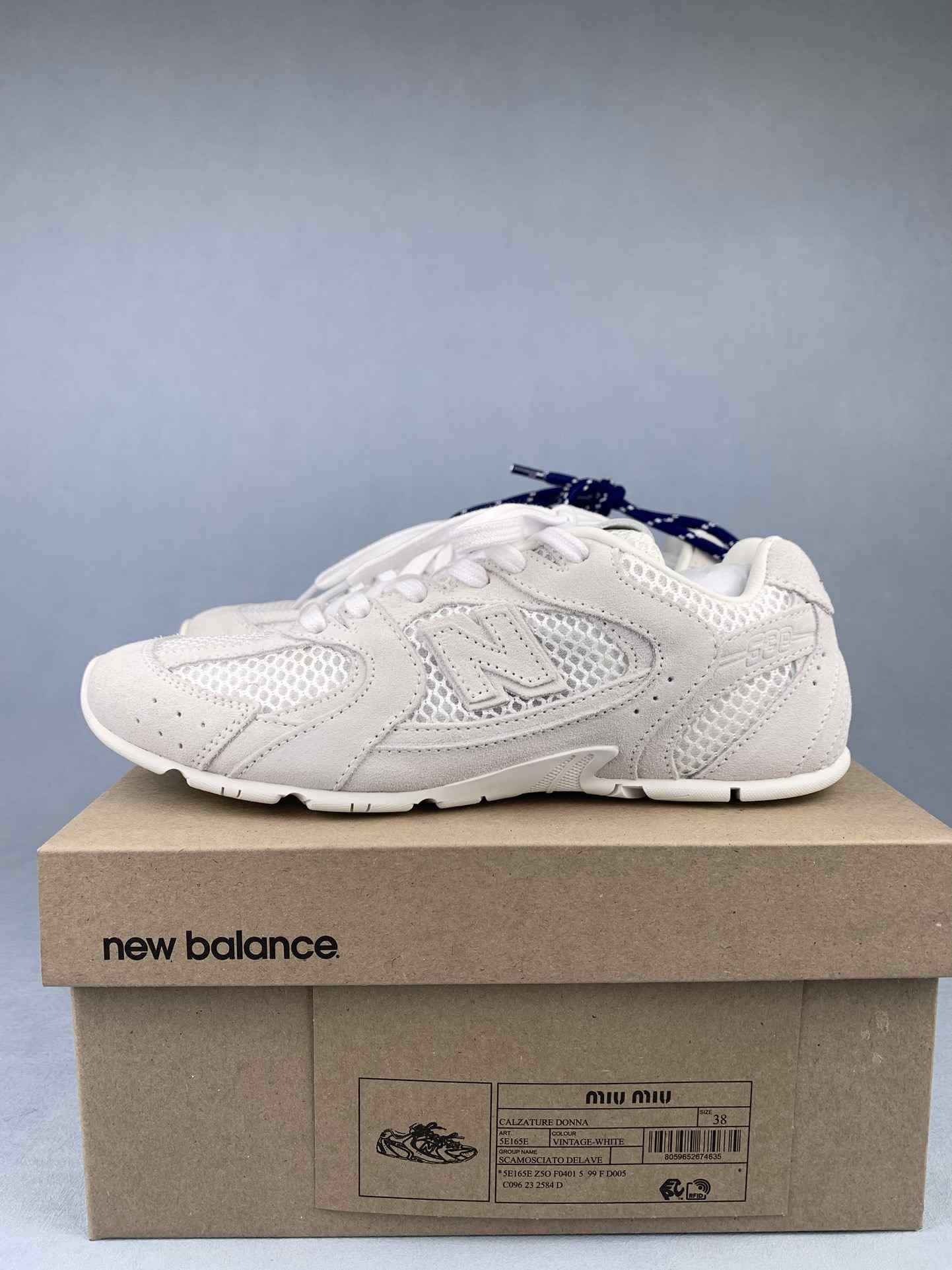 New Balance X Miu Miu 530 suede and mesh sneakers