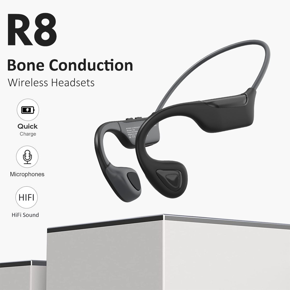 Bone conduction wireless headset Bluetooth running headset open non-in-ear ear-hanging cycling sports headset