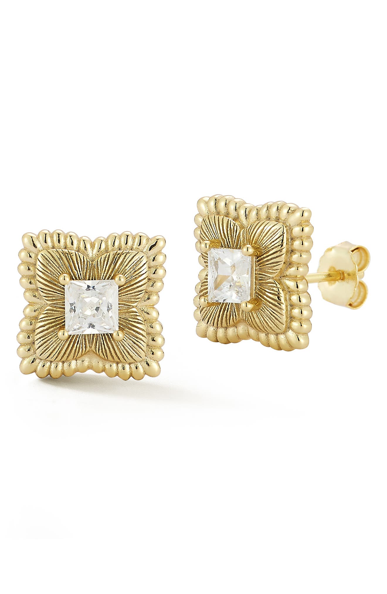 GLAZE JEWELRY Cubic Zirconia Clover Stud Earrings