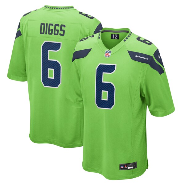 Quandre Diggs Seattle Seahawks Nike  Game Jersey - Neon Green/Navy