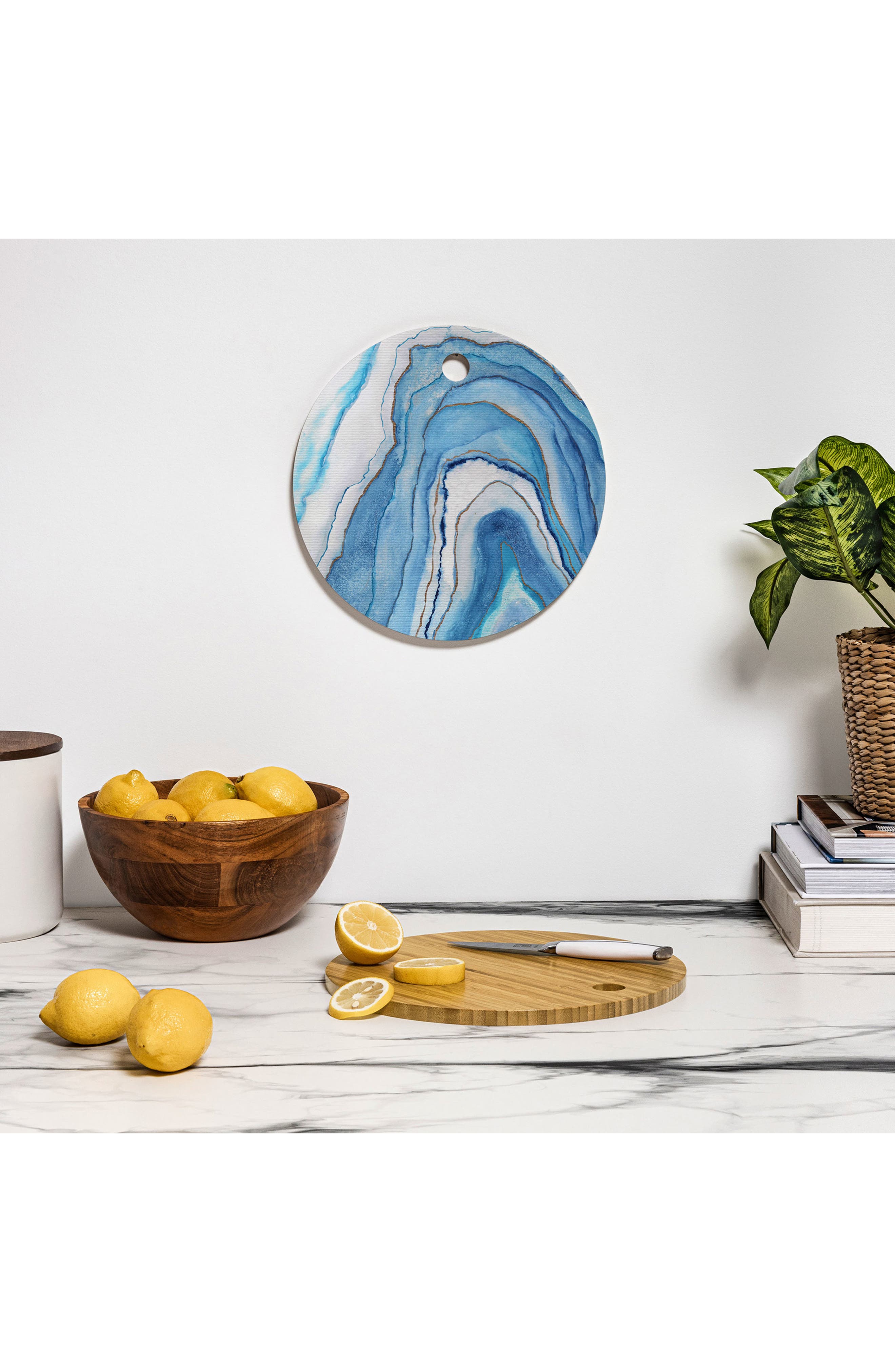 Deny Designs Abstract Watercolor Round Cutting Board