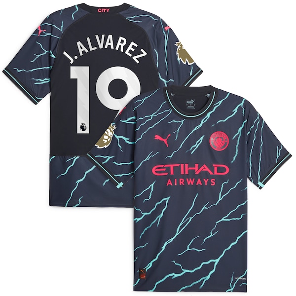 Julián Álvarez Manchester City Puma 2023/24 Third Authentic Player Jersey - Navy