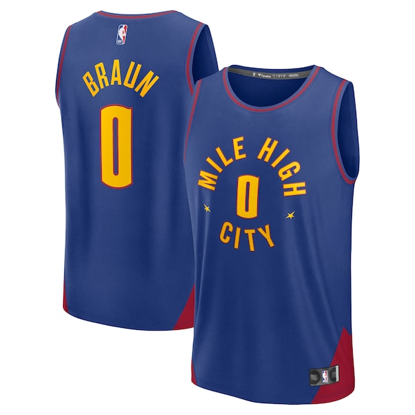 Christian Braun Denver Nuggets  Fast Break Replica Player Jersey - Statement Edition - Blue