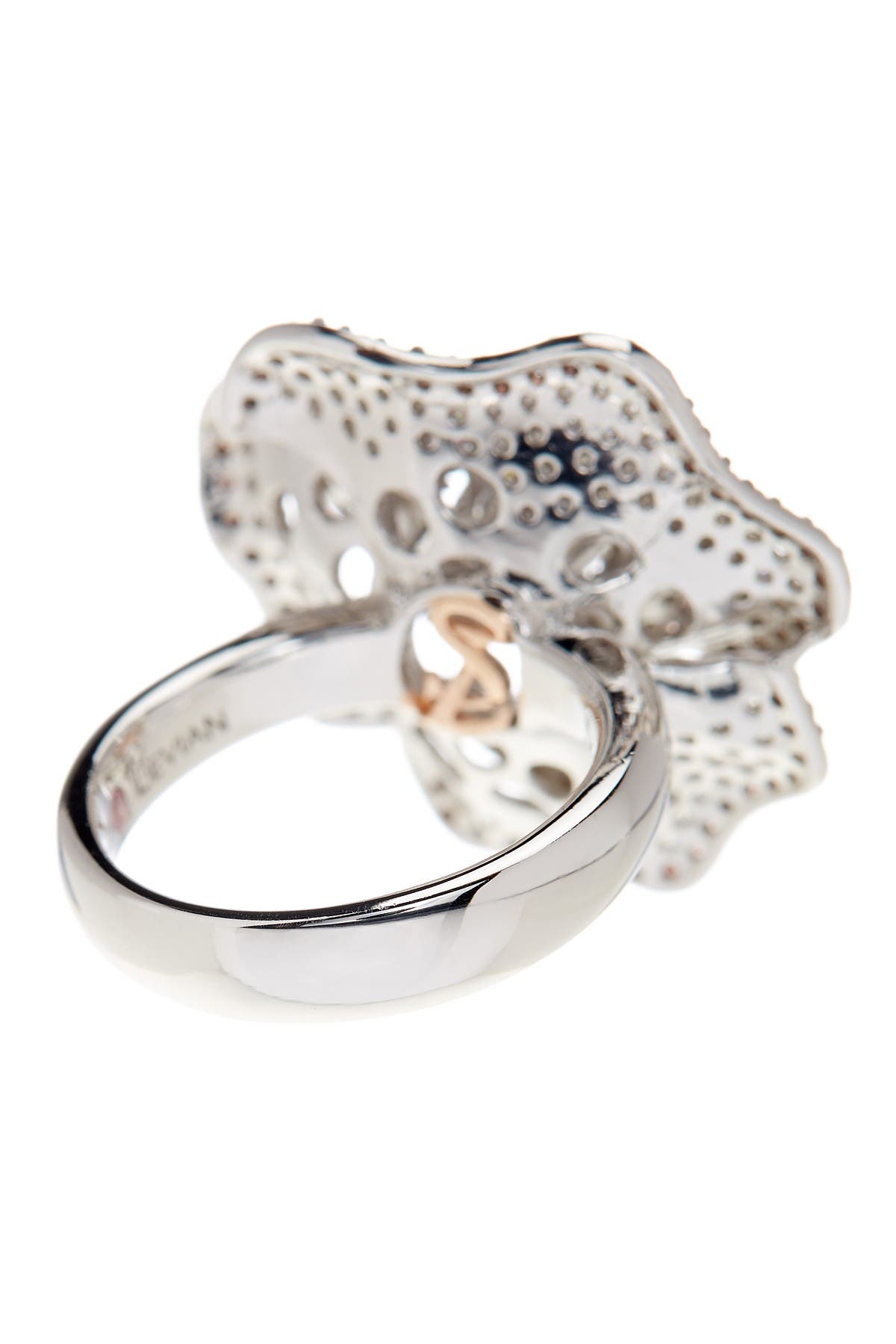 SUZY LEVIAN Sterling Silver Pavé Cubic Zirconia Flower Ring