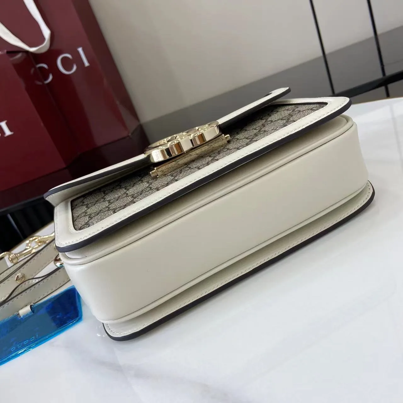 Gucci White Monogram Canvas Crossbody Bag product photo from LabelPicks