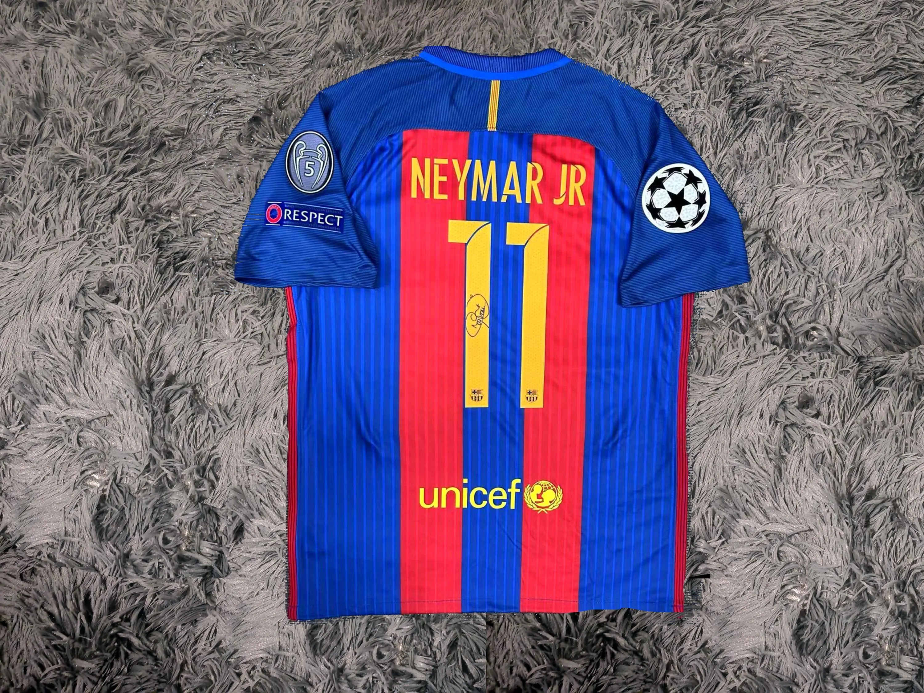 Neymar Jr SIGNED Barcelona 16/17 Home Jersey/Shirt - COA - 2016