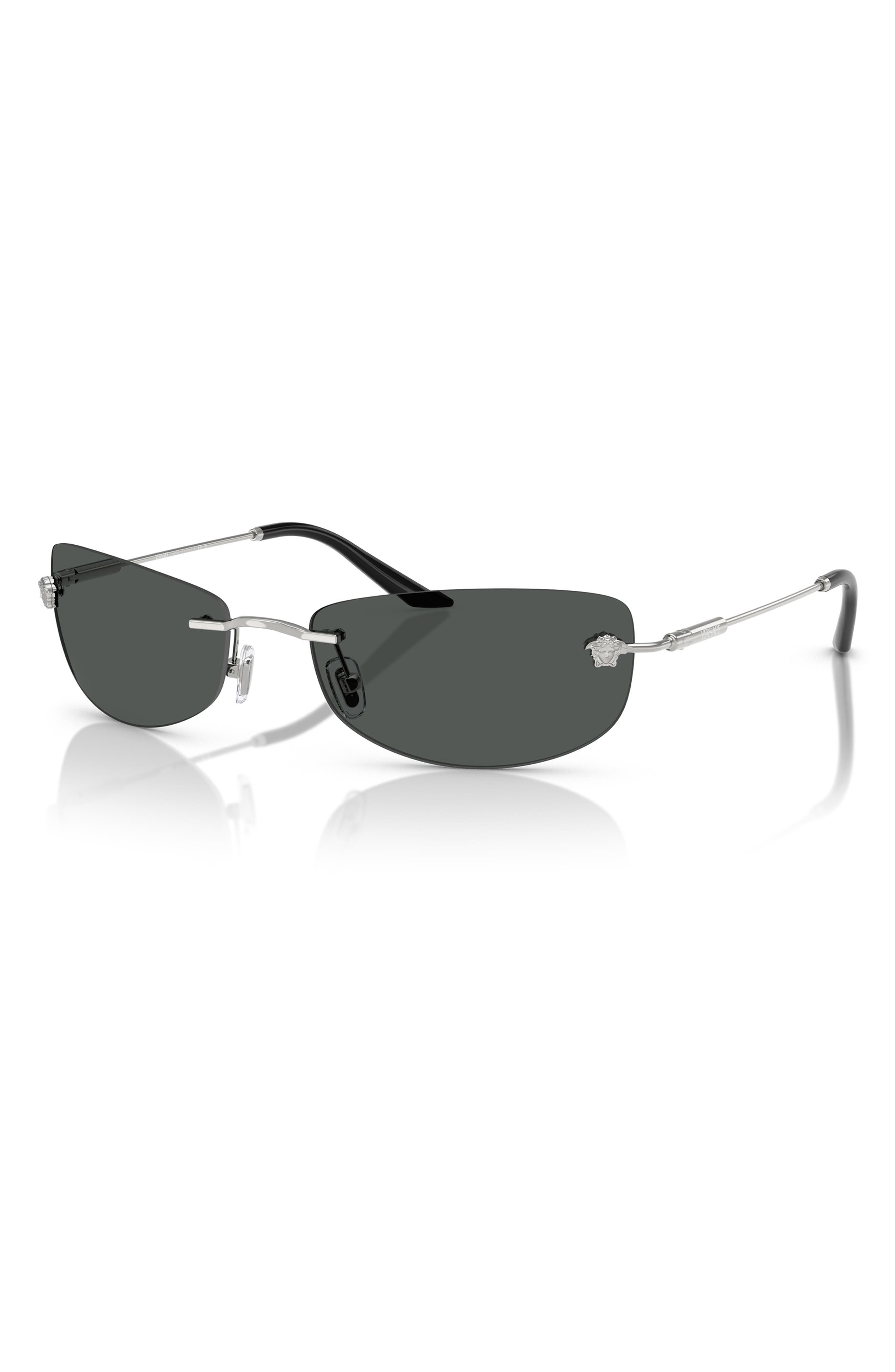 Versace 60mm Rectangular Sunglasses