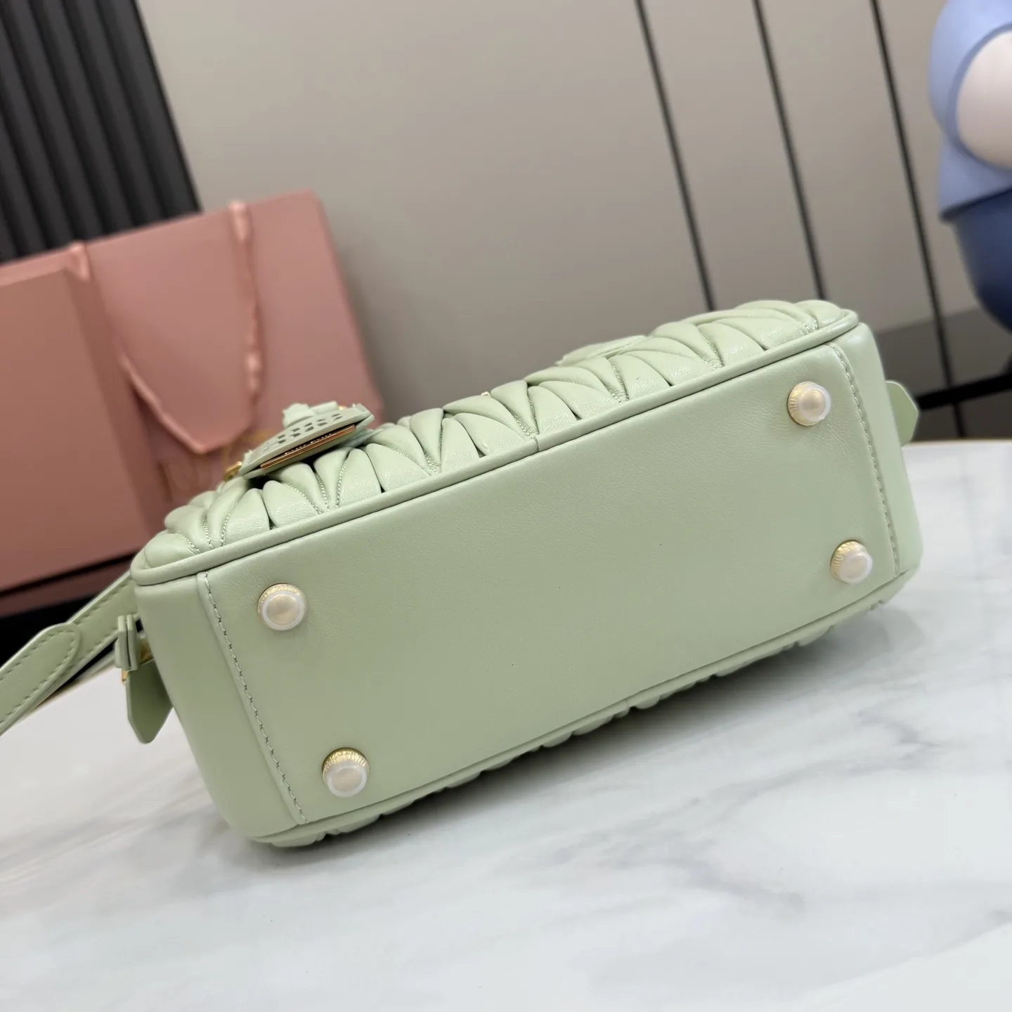 Miu Miu Matelasse Green Lambskin Top Handle Bag product photo from LabelPicks