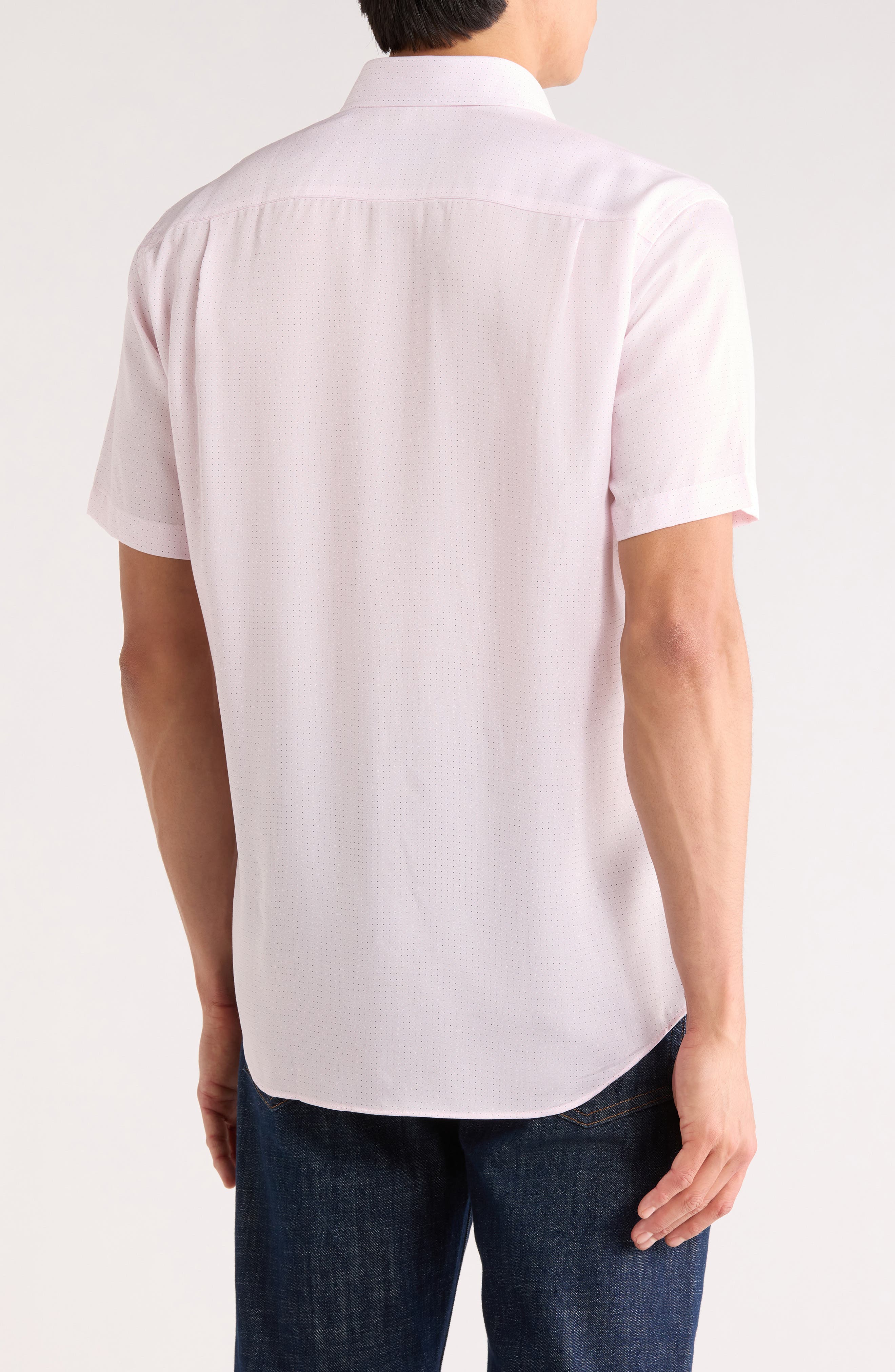 David Donahue Micro Print Short Sleeve Shirt