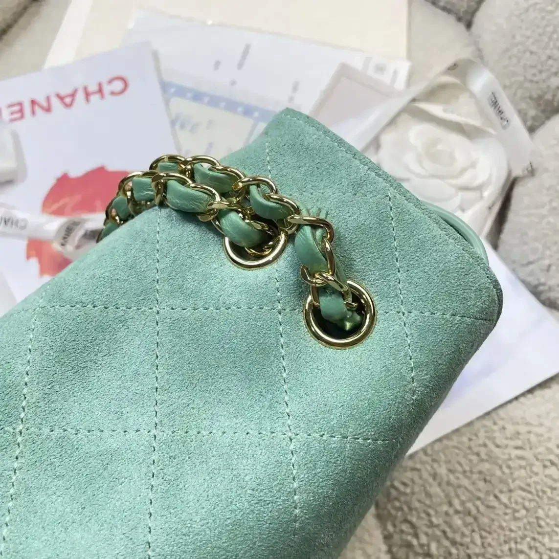 Chanel Classic Flap Green Grained Leather Shoulder Bag product photo from LabelPicks