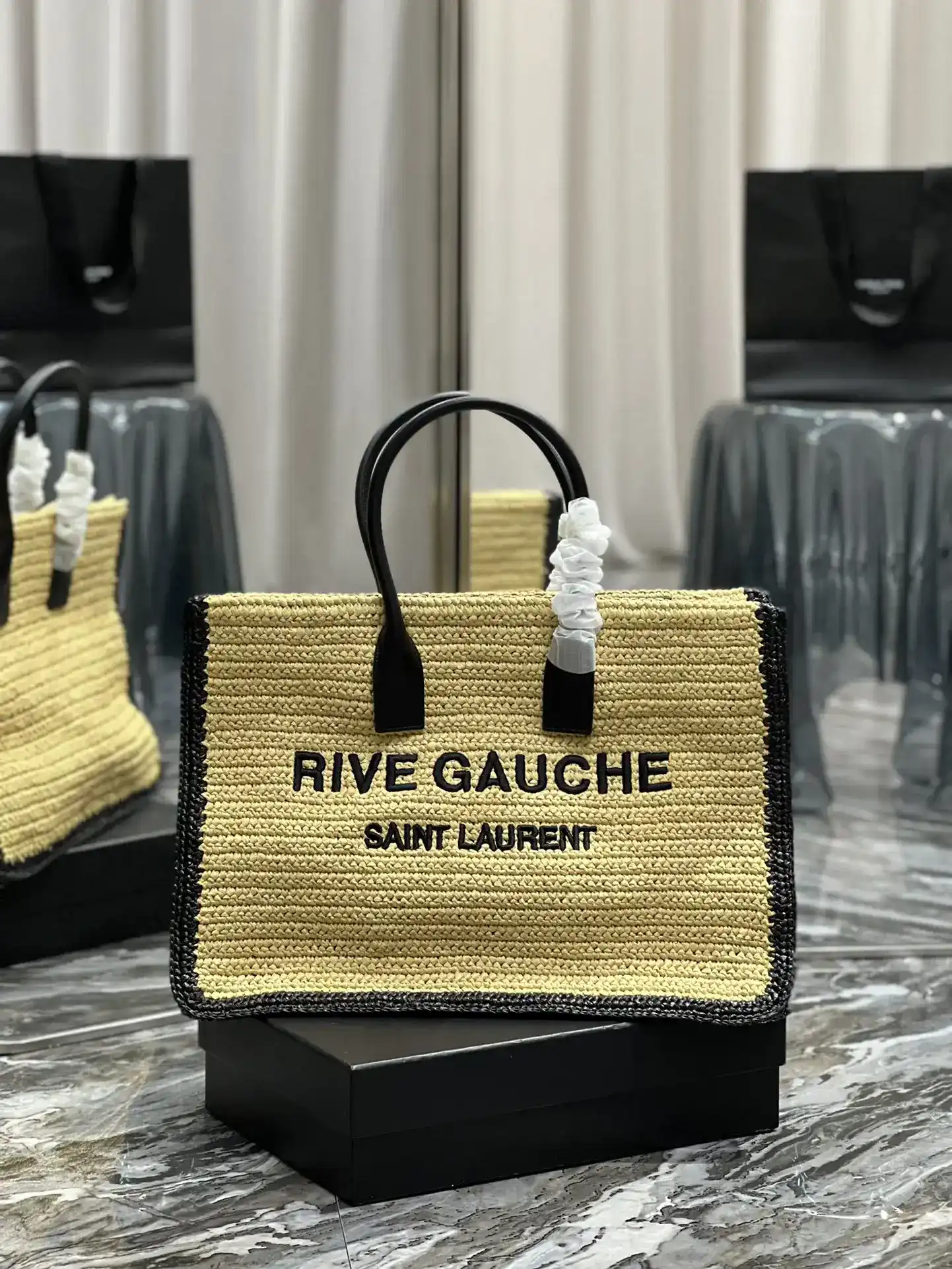 Saint Laurent Straw Woven Tote Bag product photo from LabelPicks