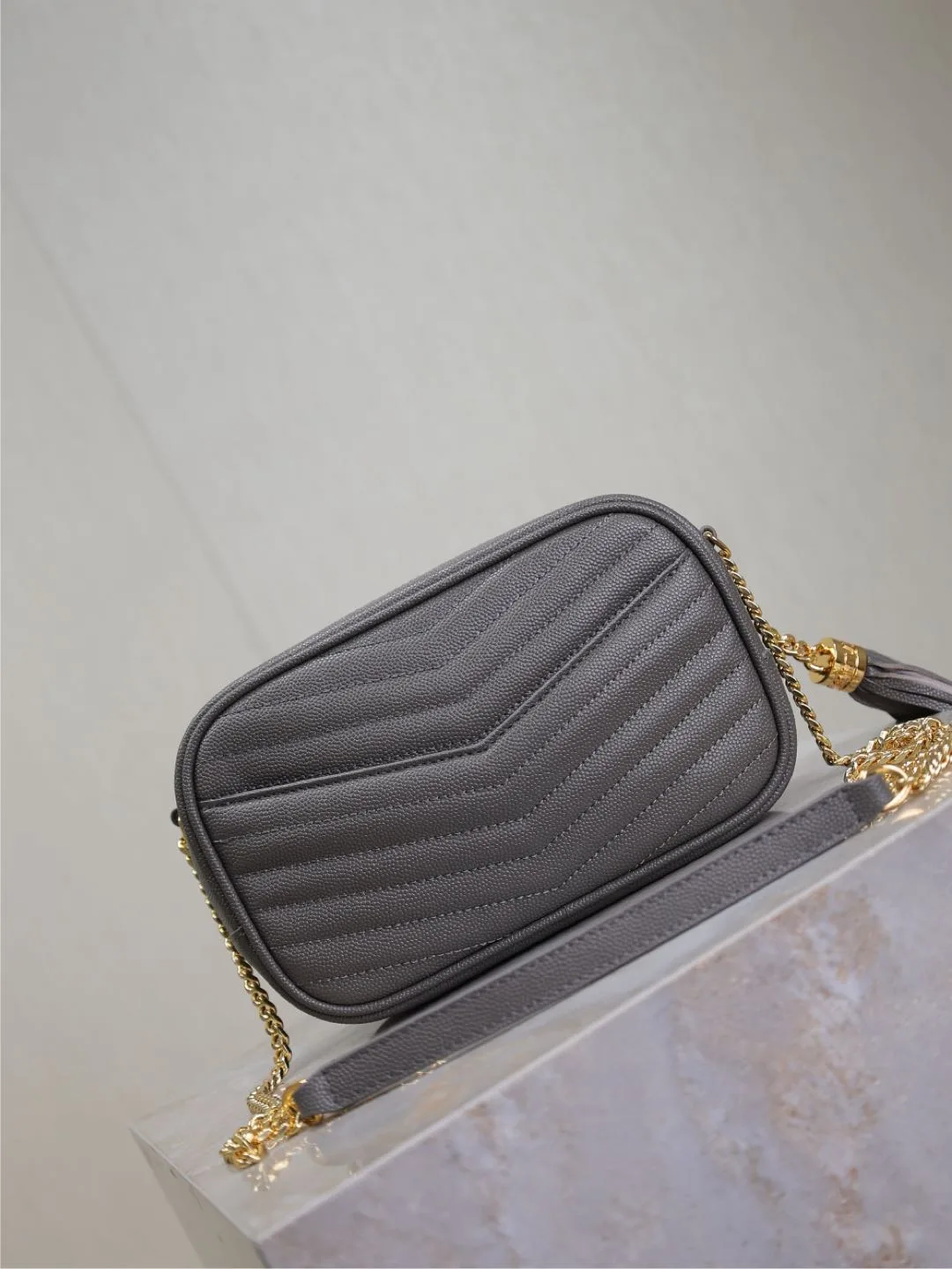 Saint Laurent Grey Calfskin Shoulder Bag product photo from LabelPicks