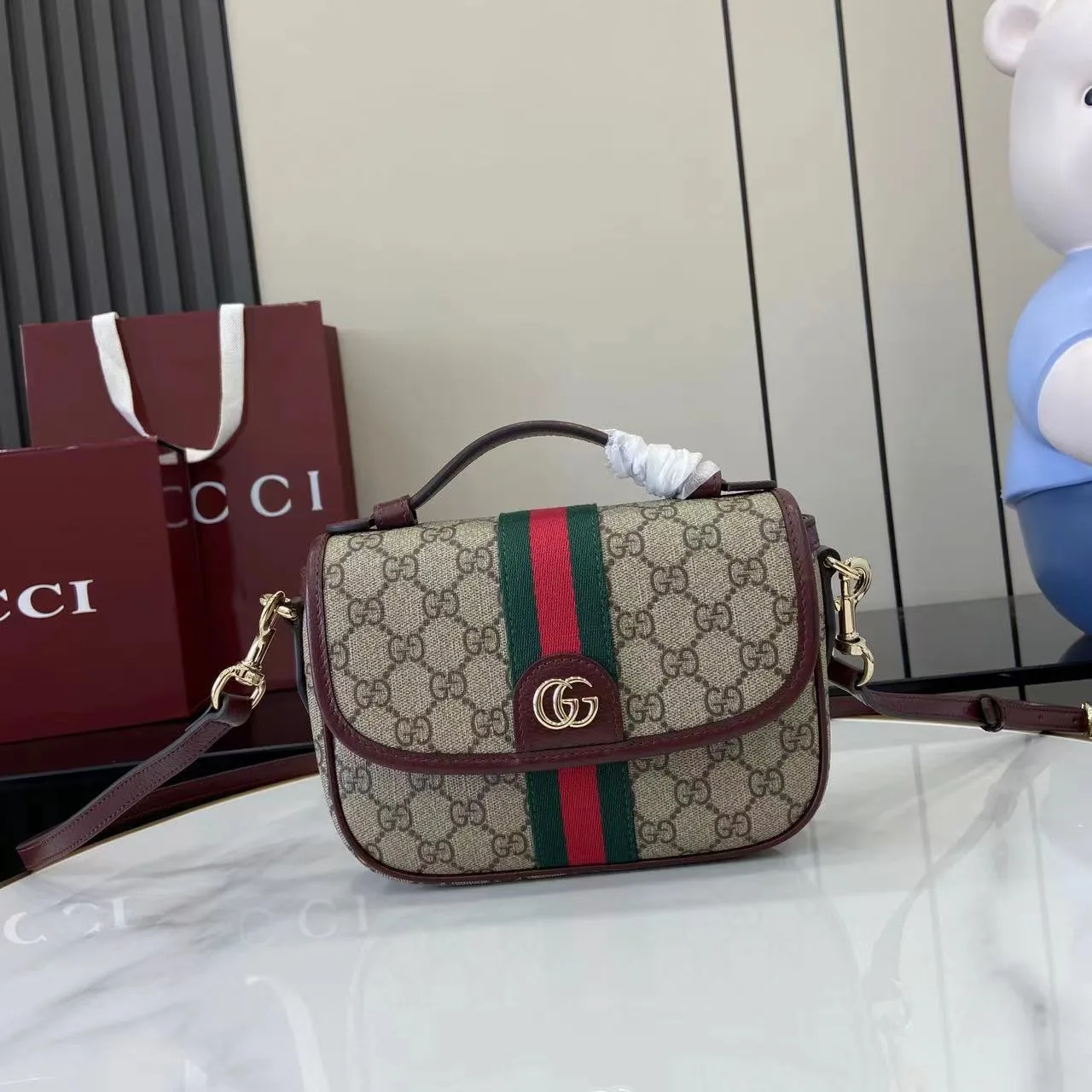 Gucci Ophidia Brown GG Supreme Canvas Crossbody Bag product photo from LabelPicks