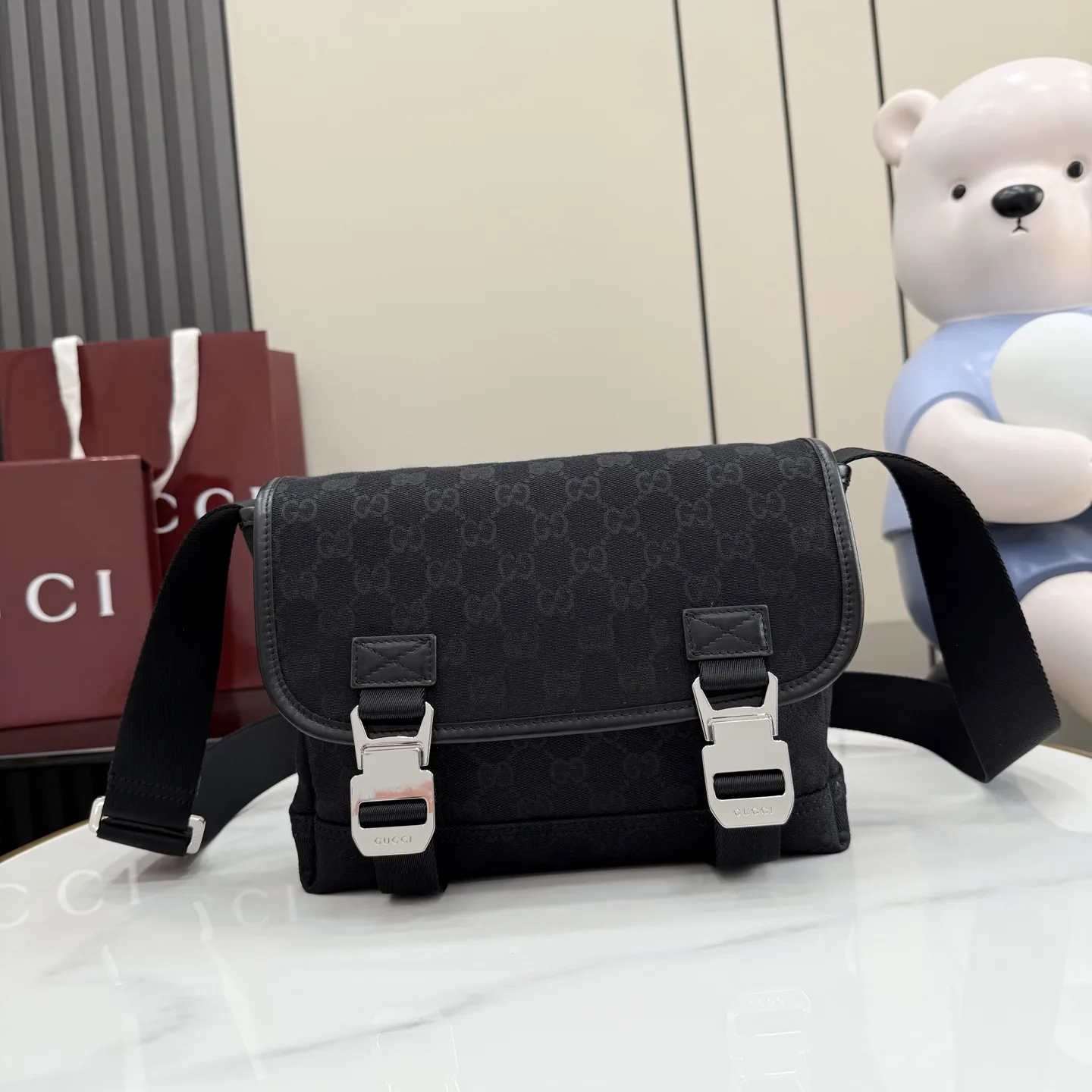 Gucci Black Canvas and Leather Crossbody Bag product photo from LabelPicks