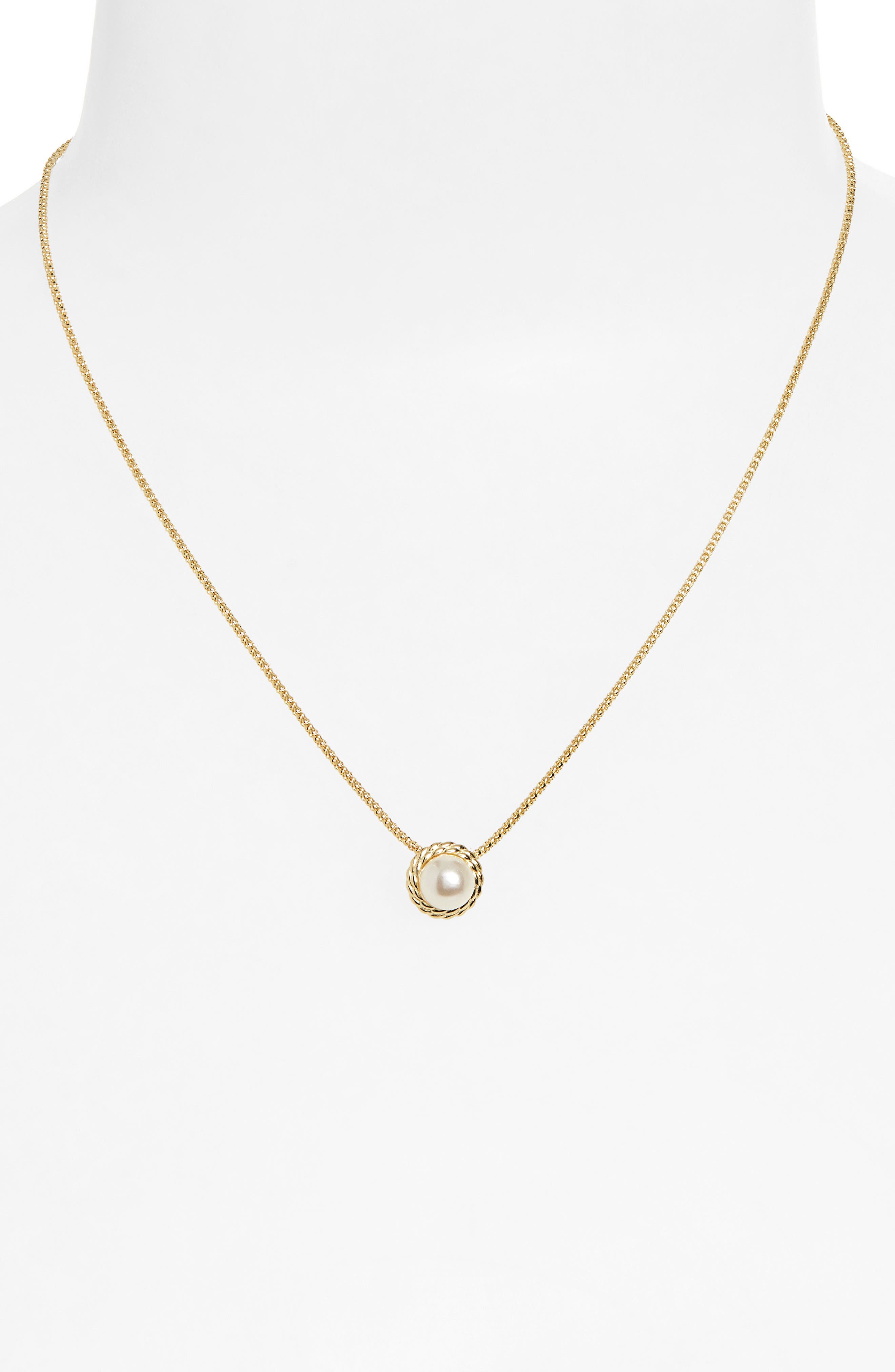 Argento Vivo Sterling Silver Faux Pearl Pendant Necklace