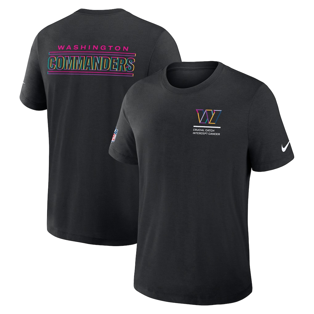 Washington Commanders Nike 2025 NFL Crucial Catch Tri-Blend Dri-FIT T-Shirt - Black