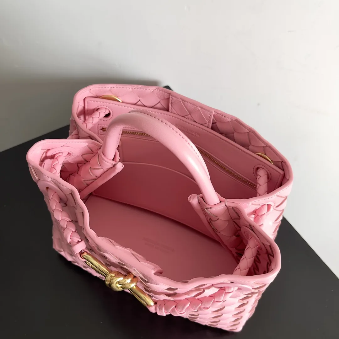 Bottega Veneta Andiamo White Intrecciato Woven Leather Shoulder Bag product photo from LabelPicks