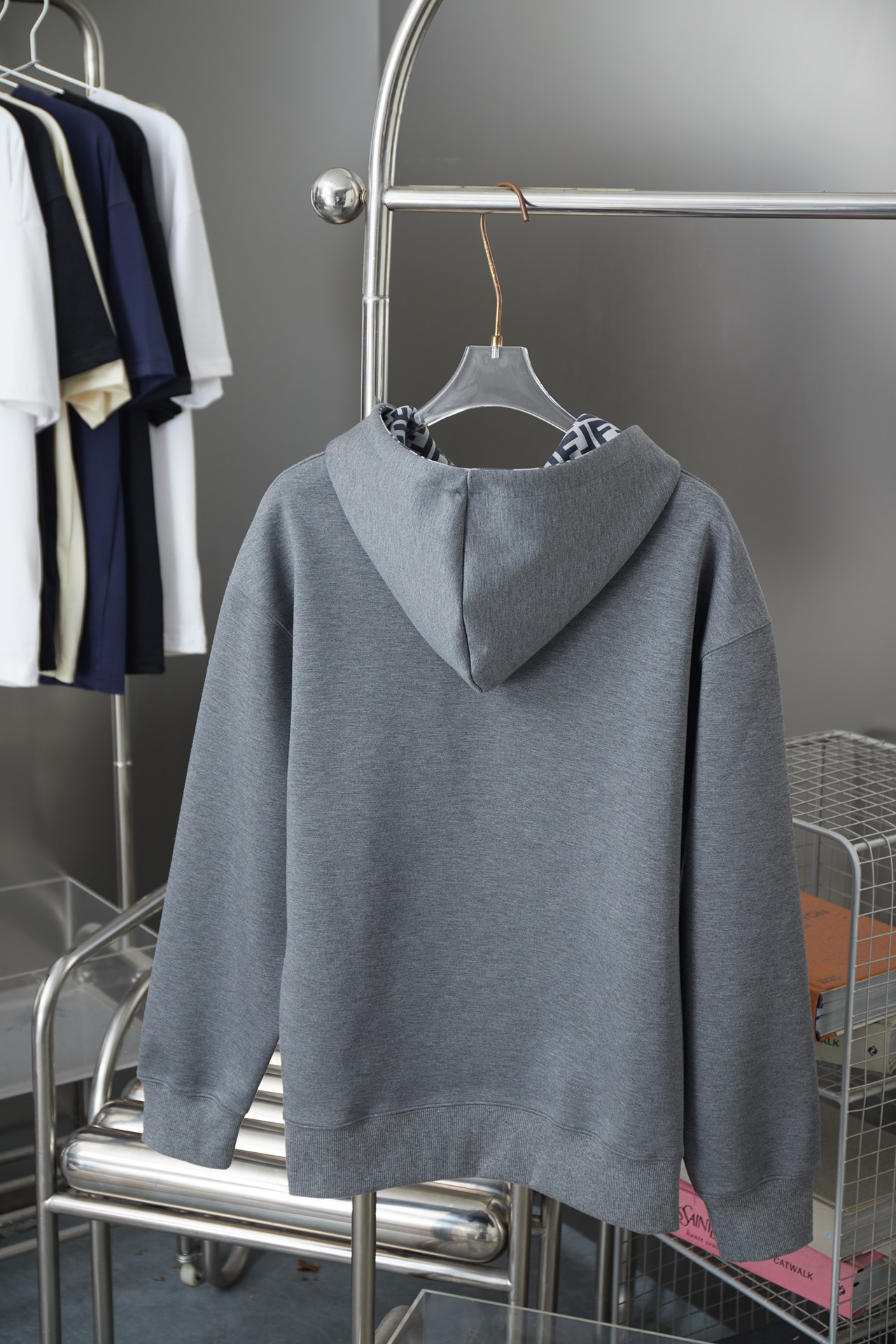 Stylish Logo Embroidered Long Sleeve Hoodies