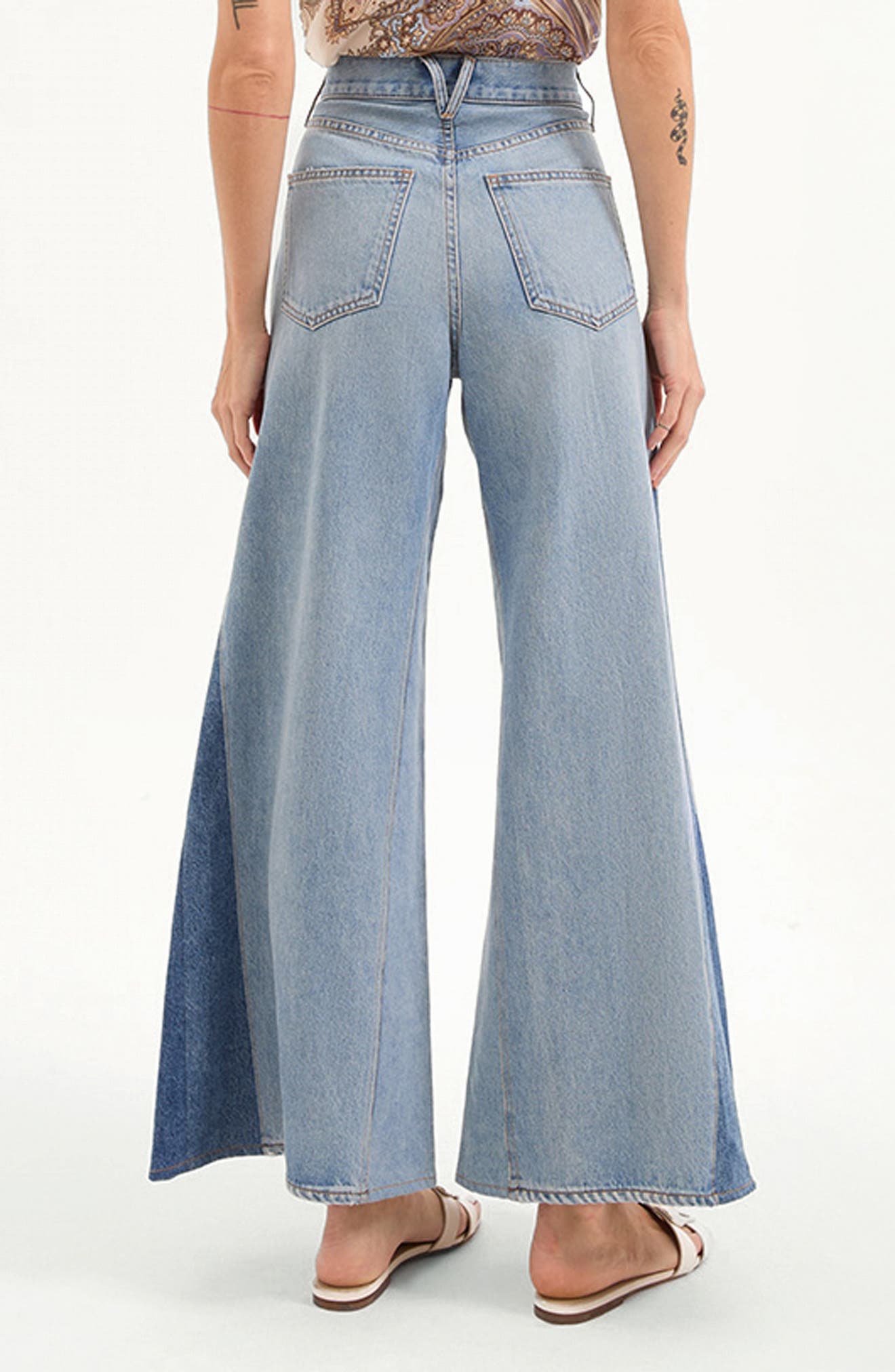Veronica Beard Vicki Paneled Extra Wide Leg Jeans