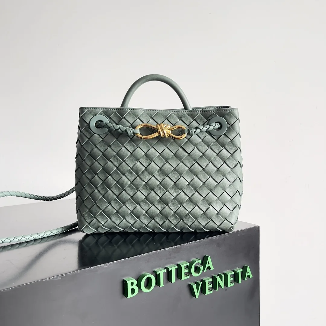 Bottega Veneta Andiamo White Intrecciato Woven Leather Top Handle Bag product photo from LabelPicks