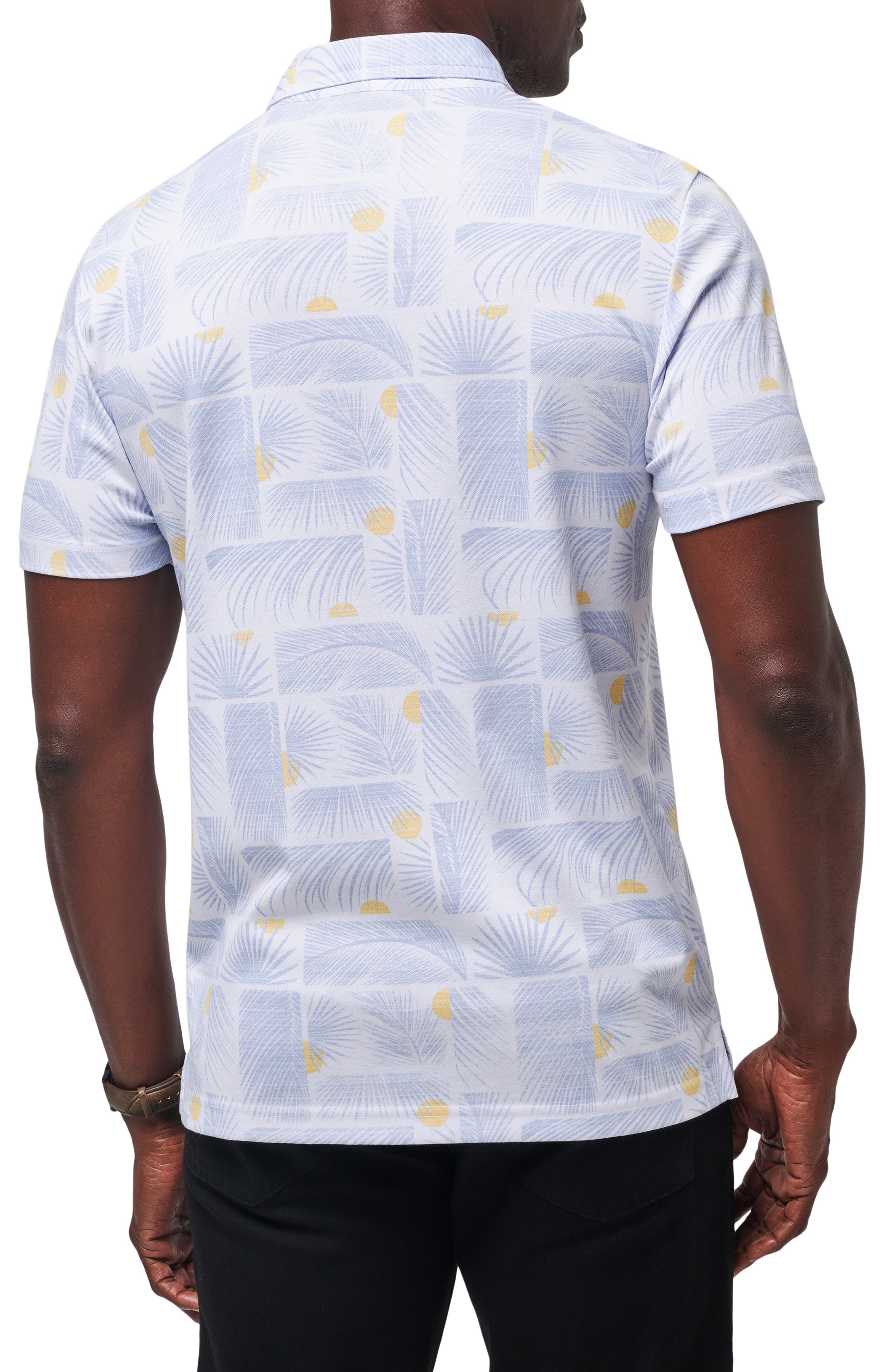 TravisMathew Sun Guilt Leaf Print Piqué Polo