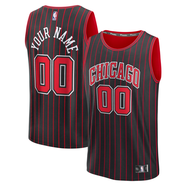 Chicago Bulls  Youth Fastbreak Custom Jersey - Statement Edition - Black