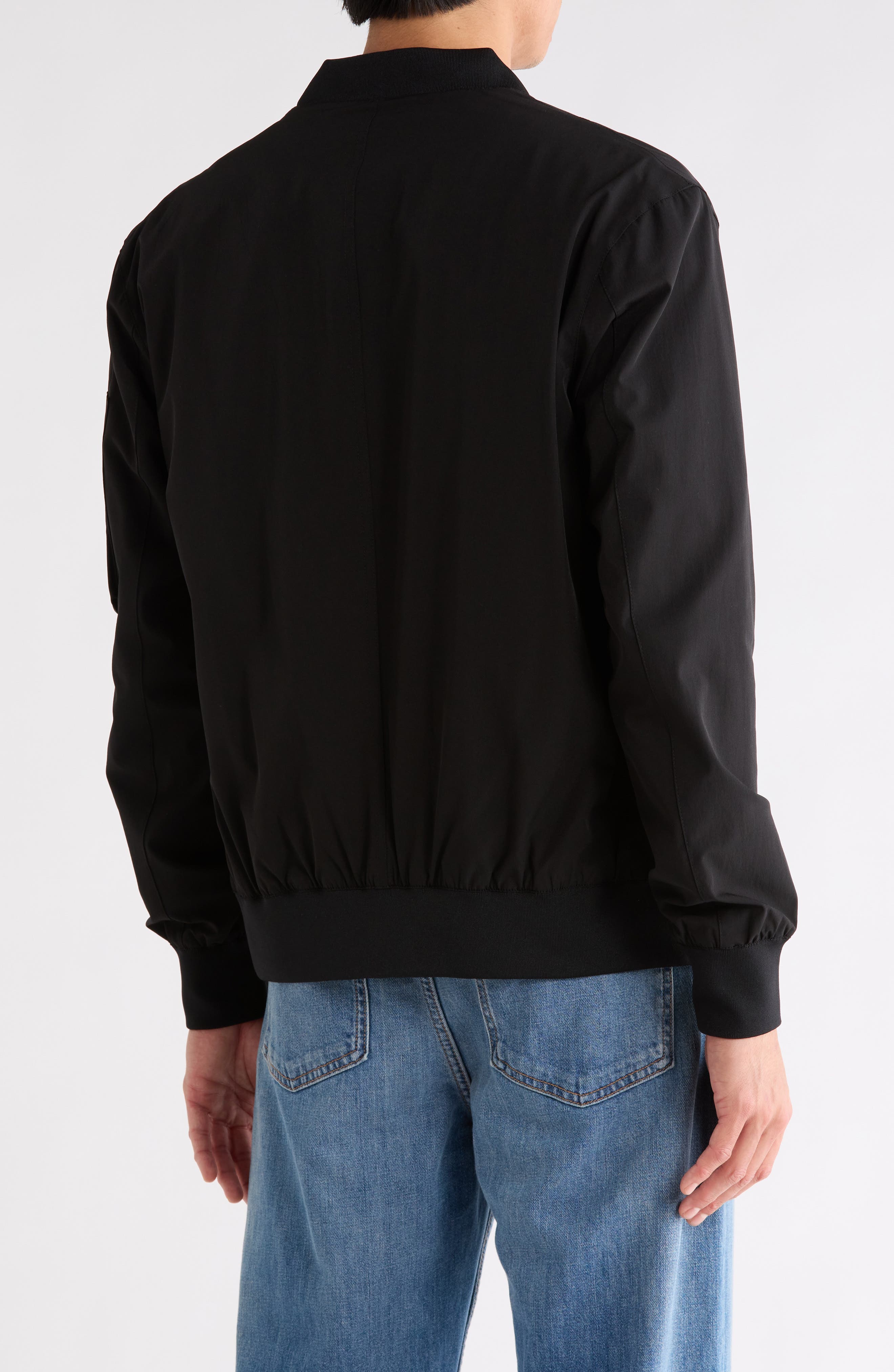DENIM AND FLOWER Sleeve Pocket Bomber Jacket