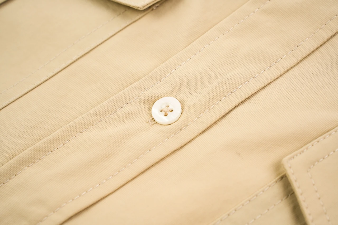 Miu Miu Khaki Bow Poplin Long Sleeve Shirt product photo from LabelPicks