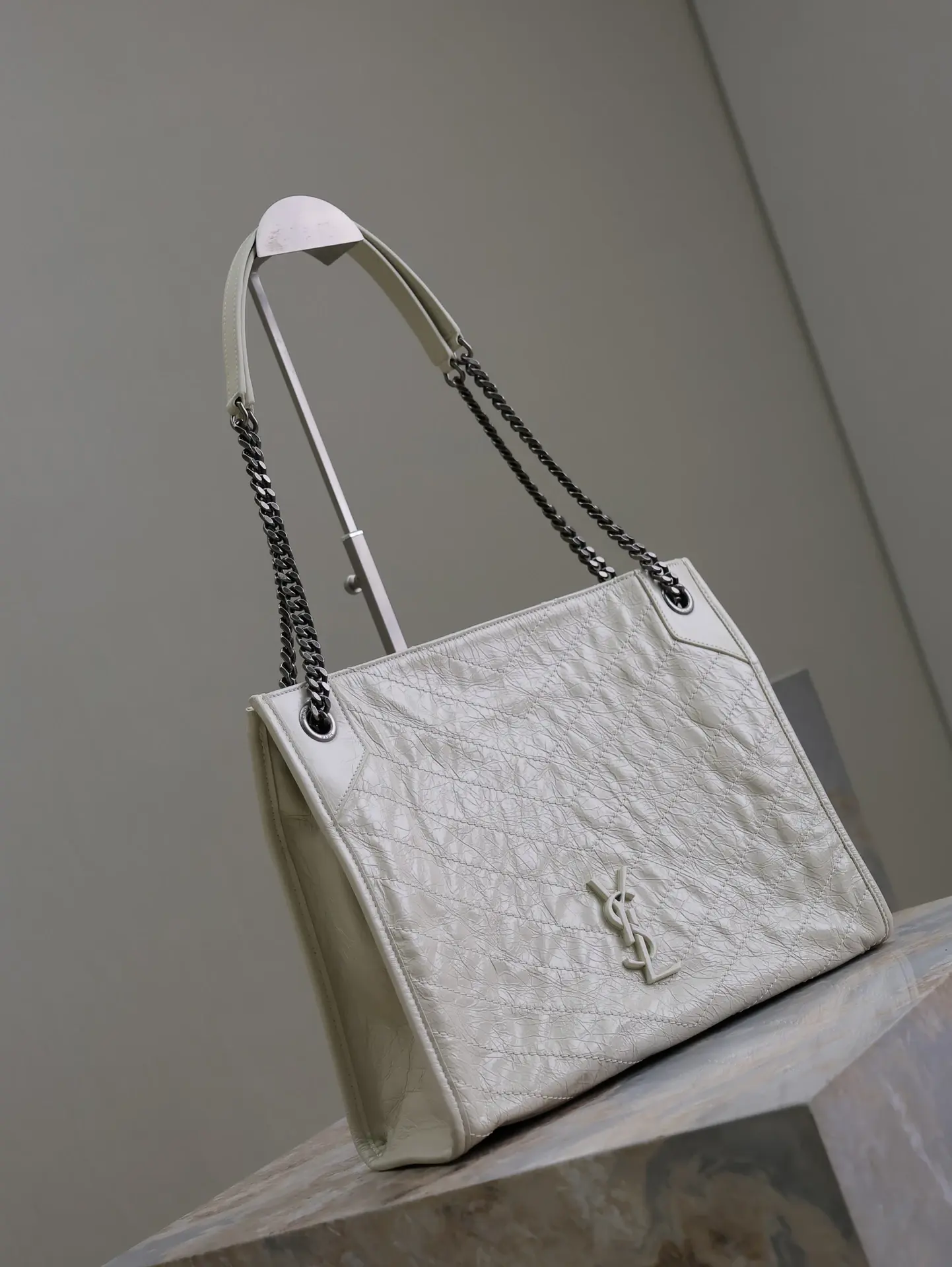 Bottega Veneta White Calfskin Tote Bag product photo from LabelPicks